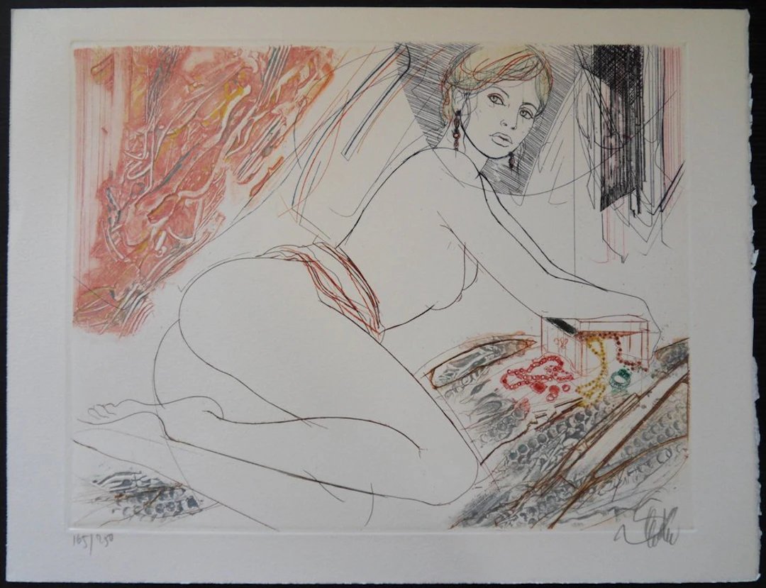 Jean-Baptiste VALADIÉ - L’avarice, gravure originale signée