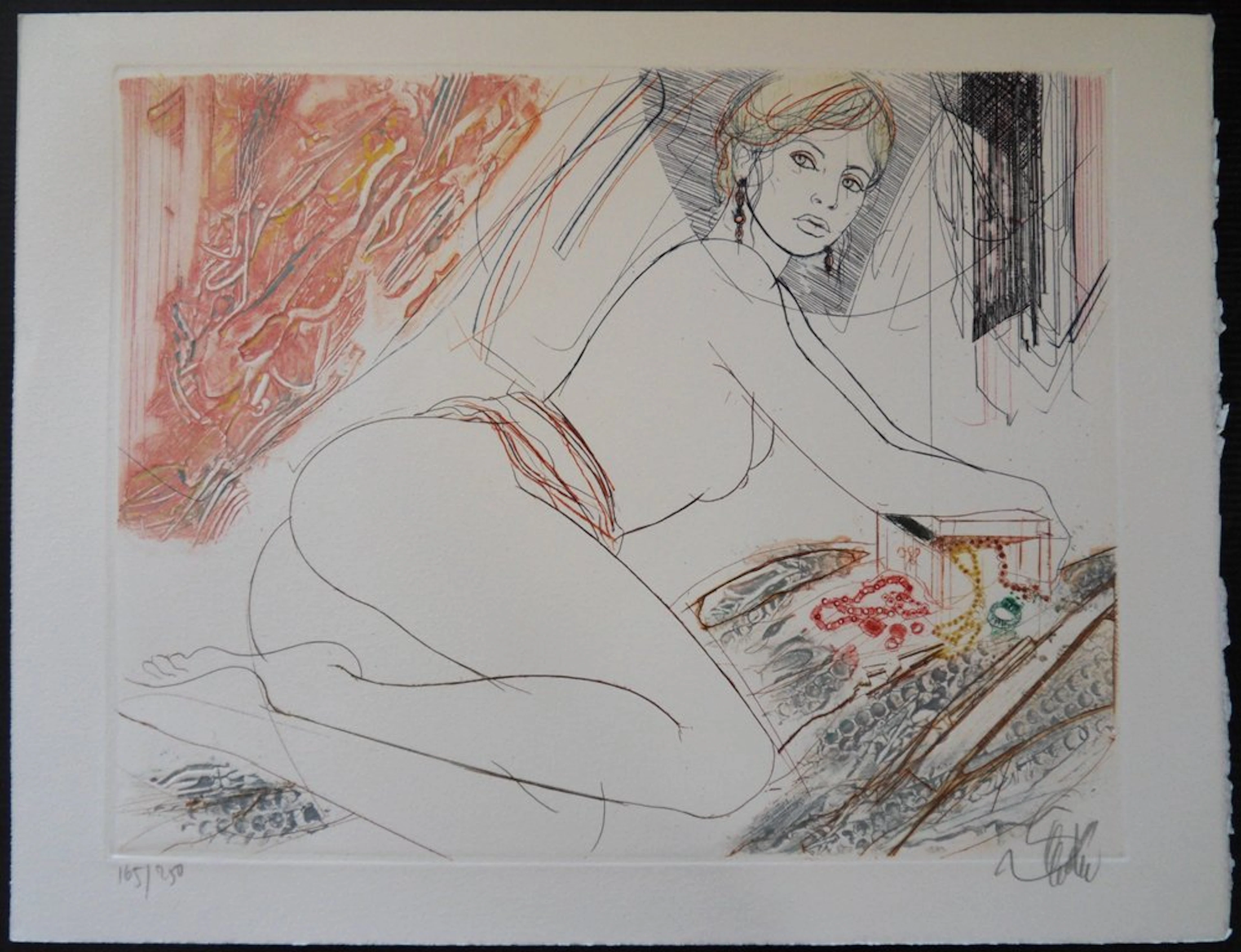 Jean-Baptiste VALADIÉ - L’avarice, gravure originale signée