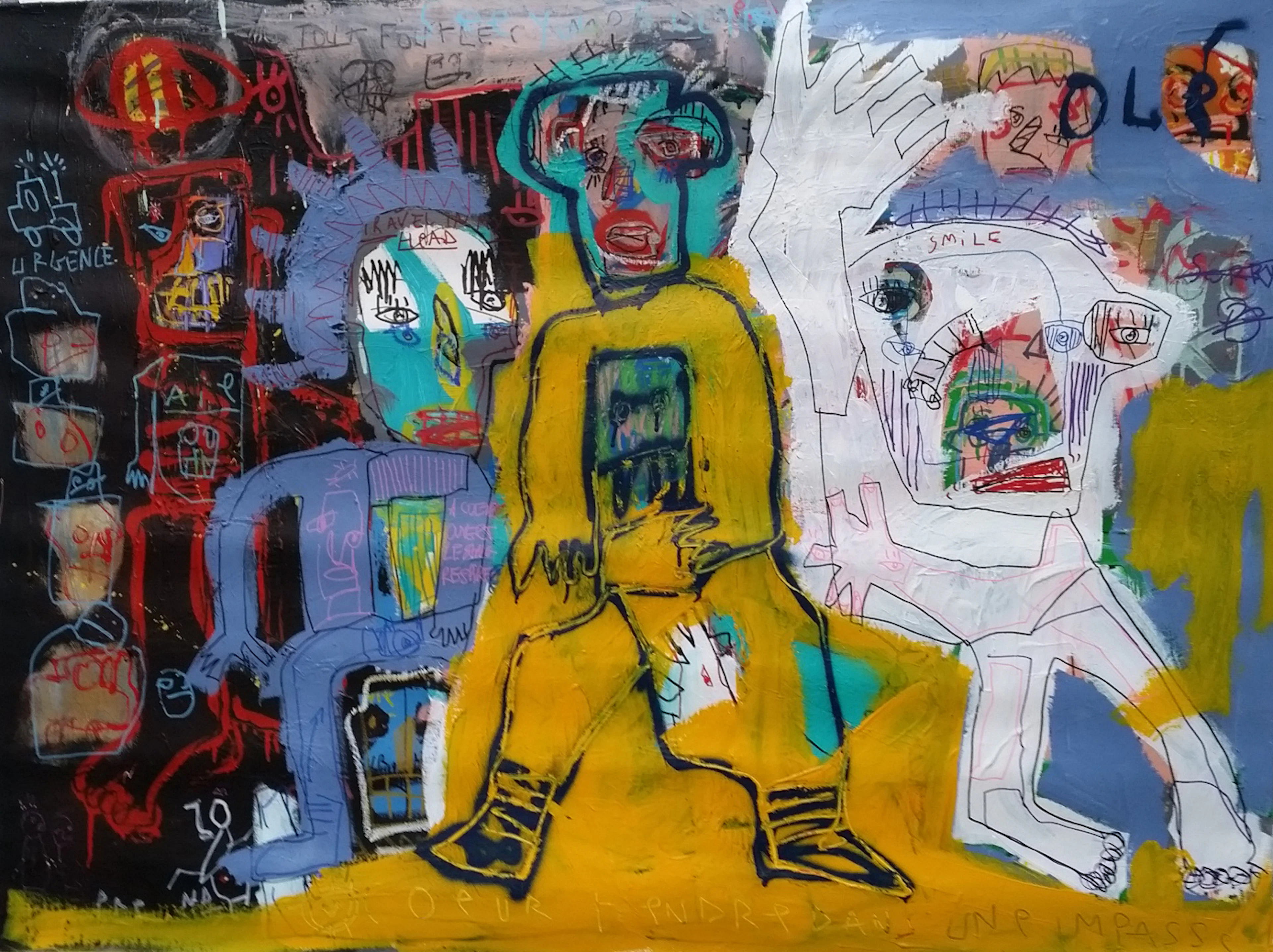 JAZZU - Tout Fout le Camp, 2018 - Technique mixte sur toile