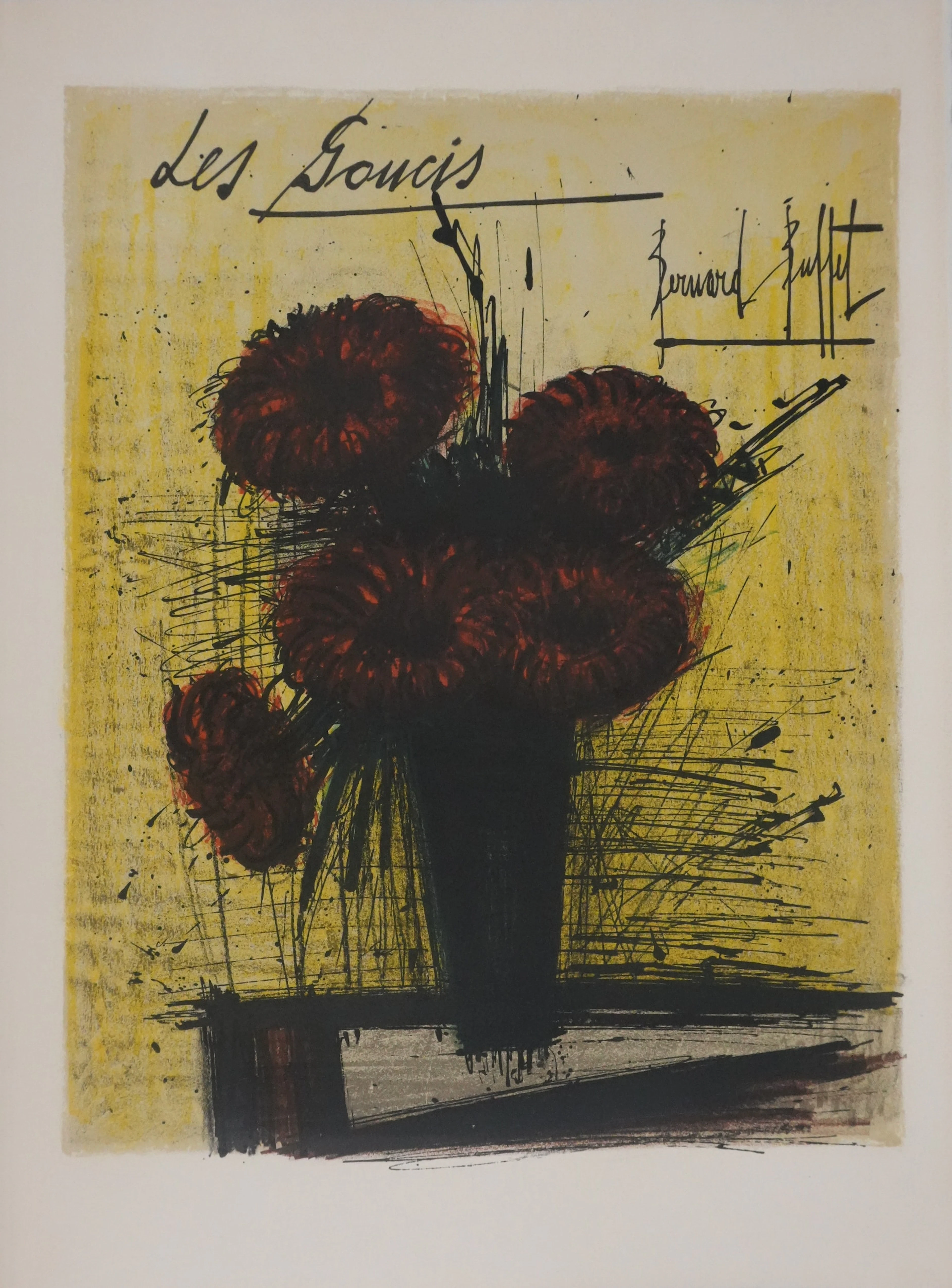 Bernard BUFFET : Les soucis, Lithographie originale signée