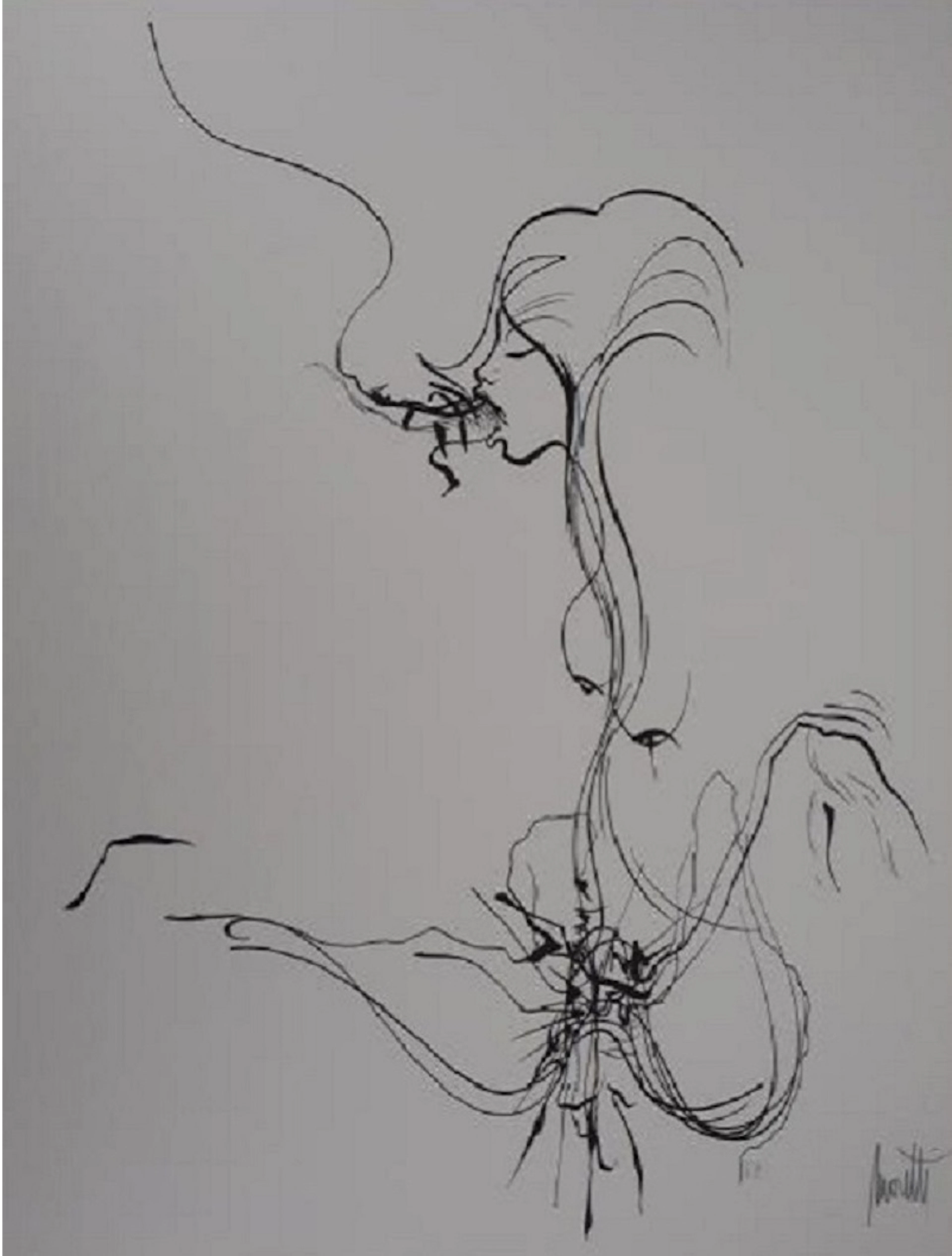 Raymond MORETTI - La rue St Denis, 1974 - Lithographie originale signée