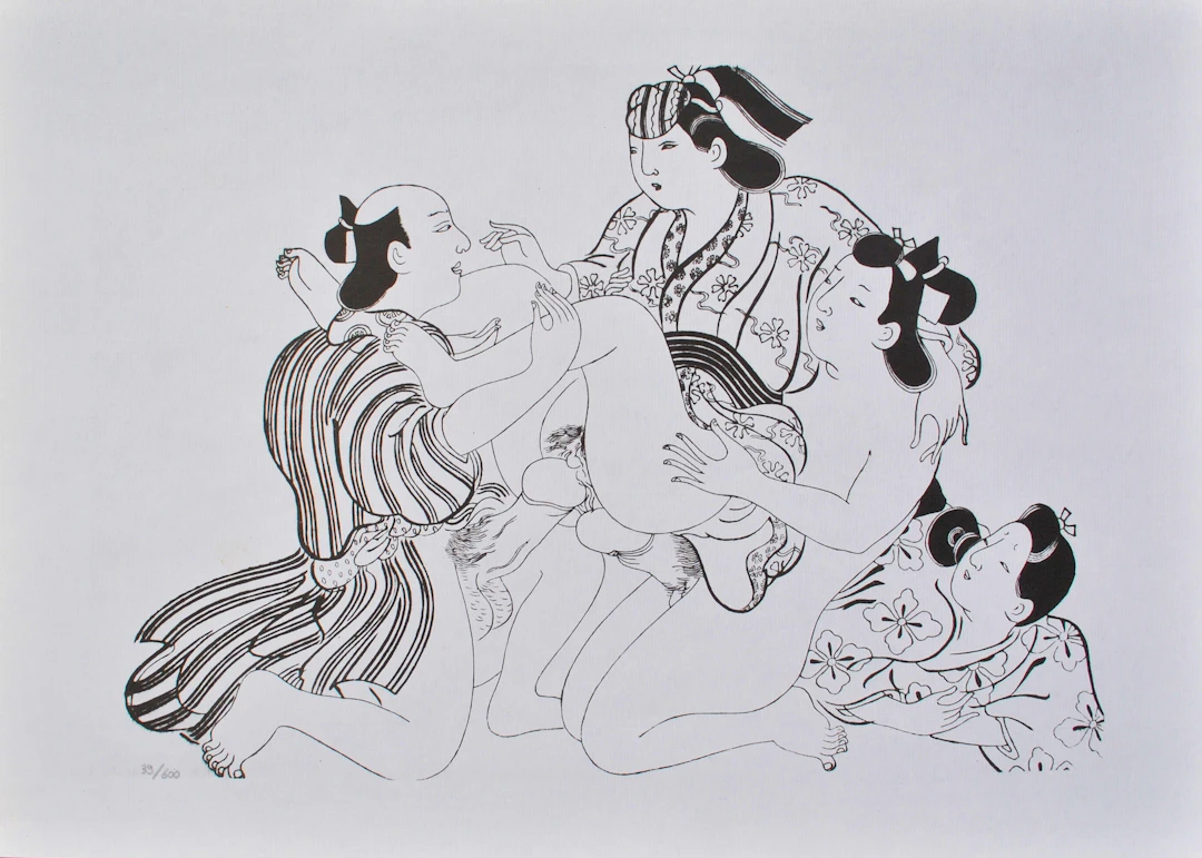 Jihei SUGIMURA (d’après) : le trio, 1961, Lithographie érotique