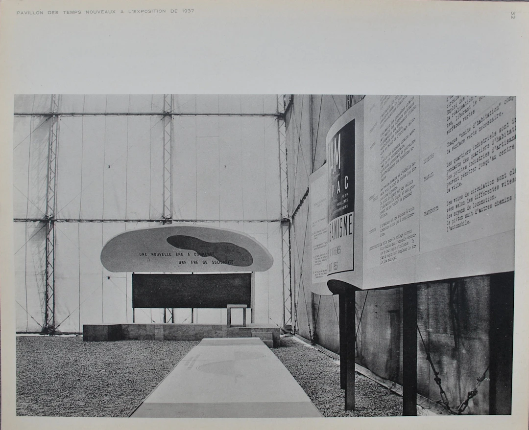 LE CORBUSIER : Pavillon des temps nouveaux - la solidarité, héliogravure, 1938