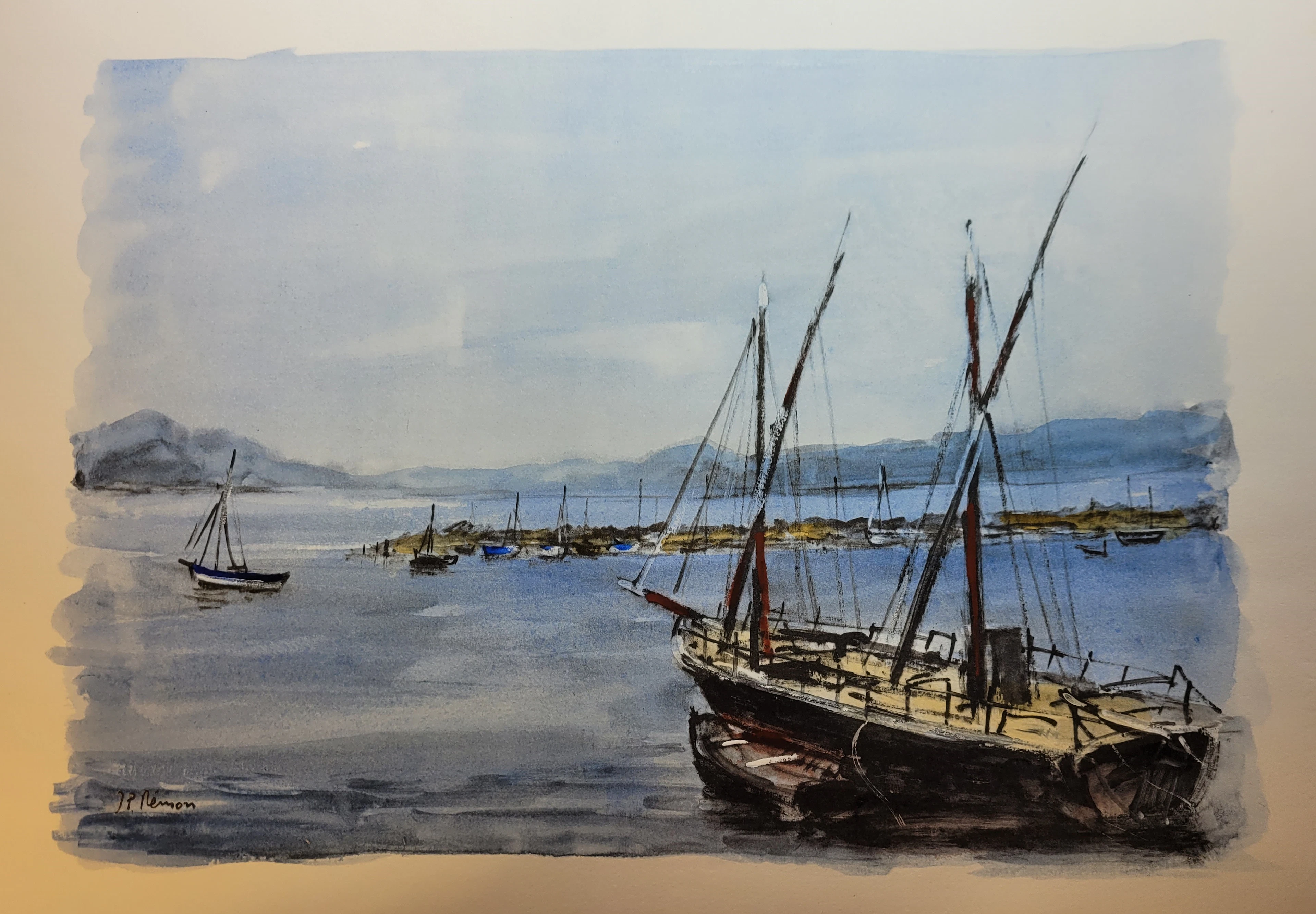 Jean Pierre REMON - La Vaudoise, 1988 - Aquarelle