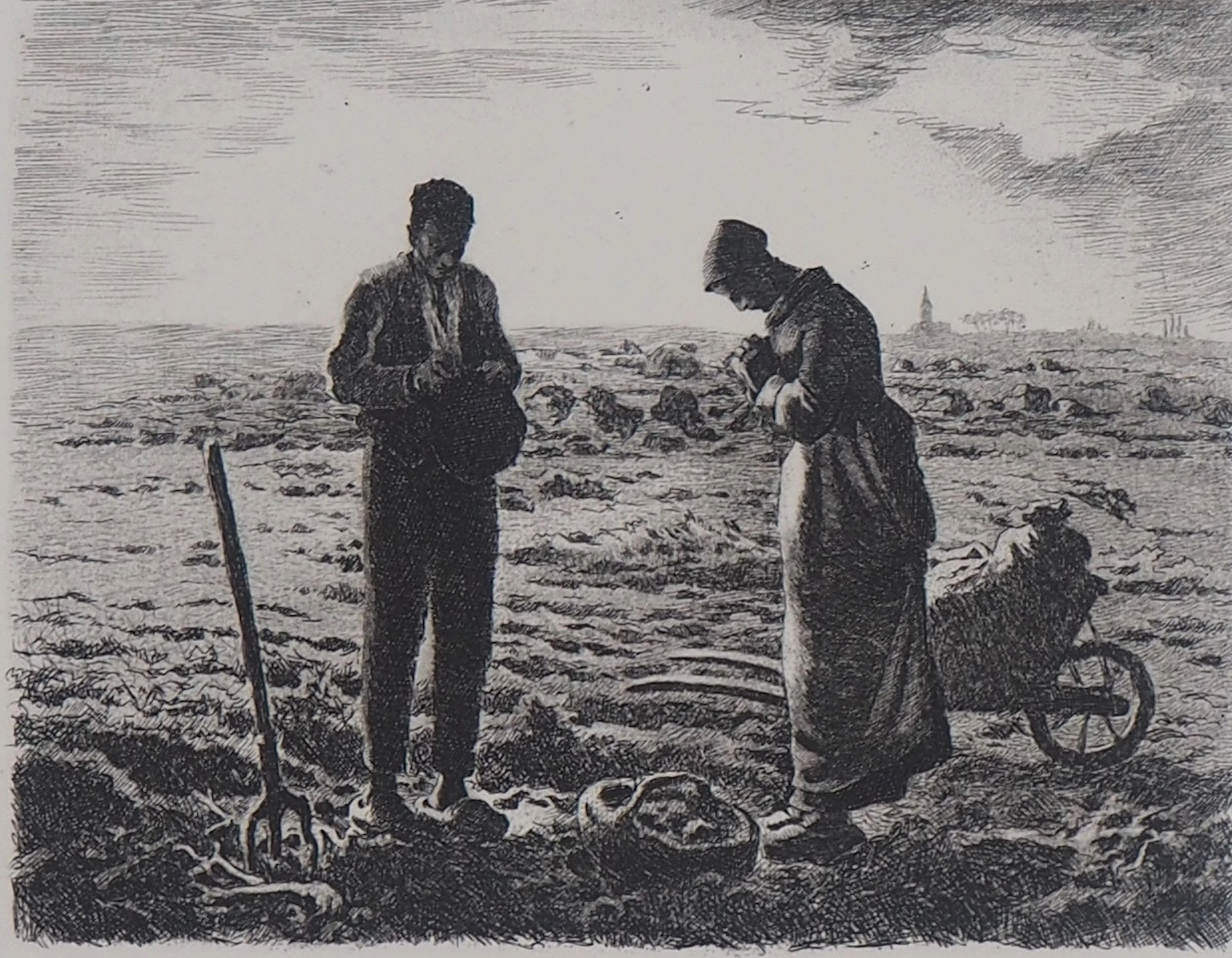 Jean-François Millet (d'après) - L'Angelus - Gravure, signée