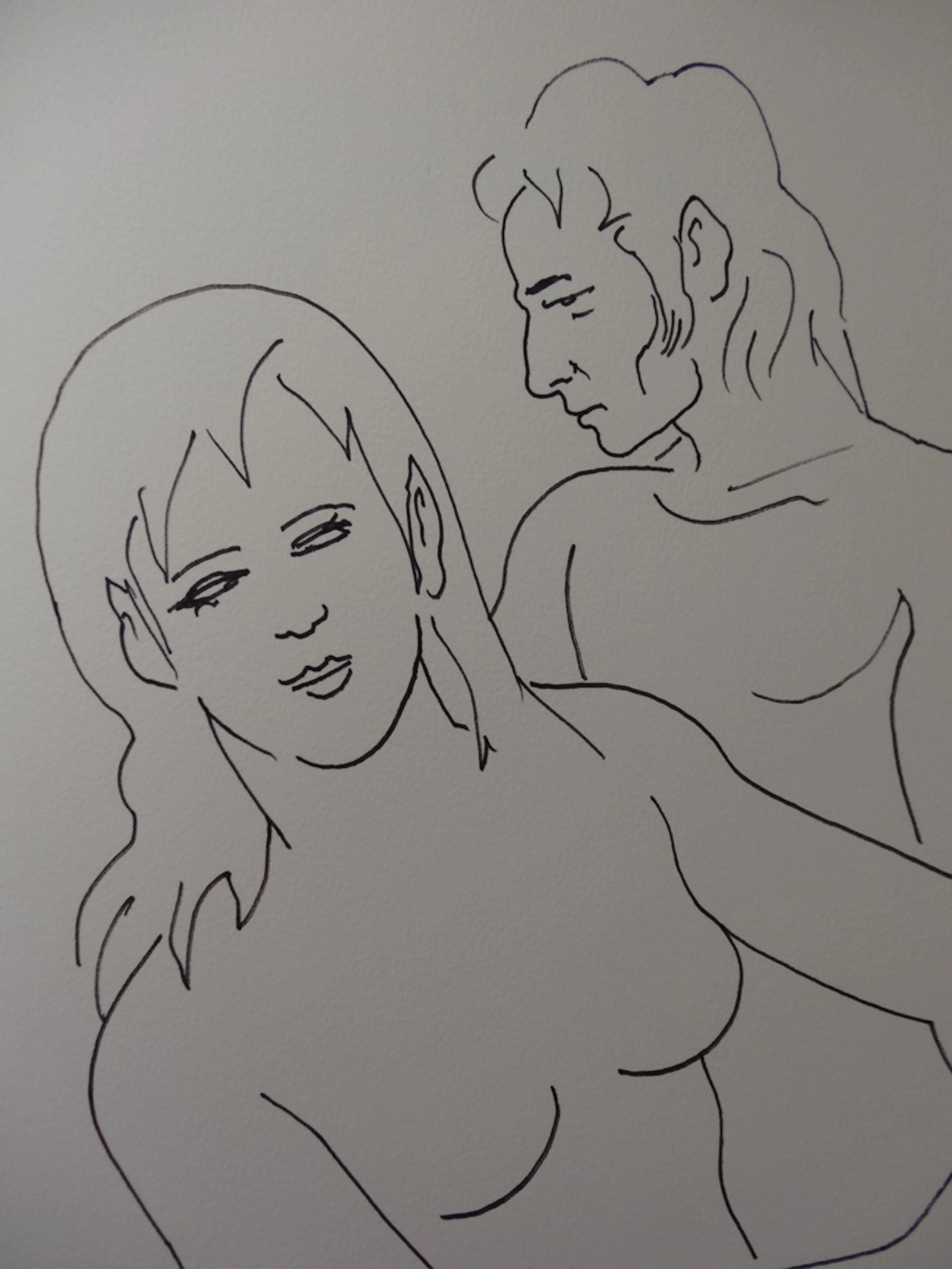 Pierre AMBROGIANI - Une étreinte, dessin original, signé