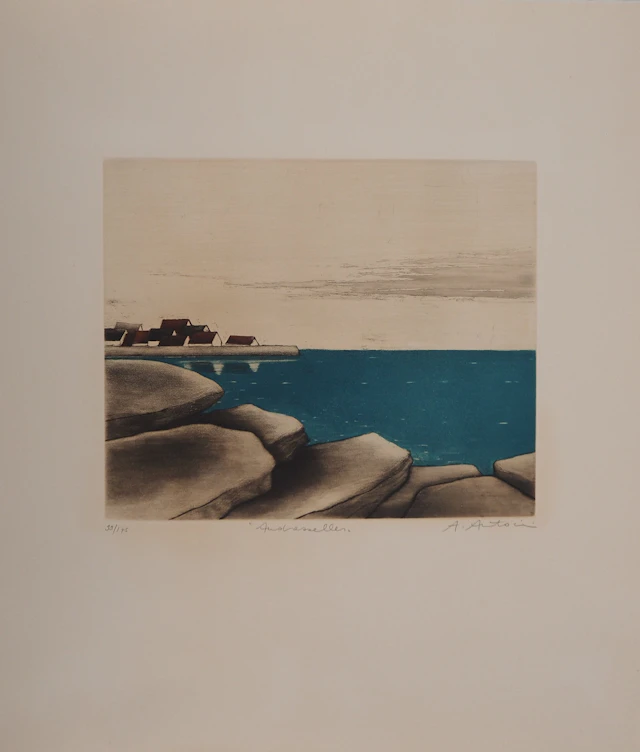 Annapia ANTONINI : La mer à Audresselles, Gravure originale signée