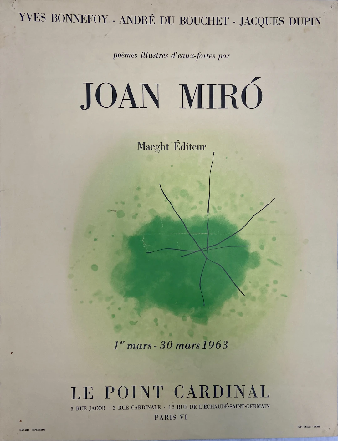 Joan MIRO - Le Point Cardinal, 1963 - Affiche