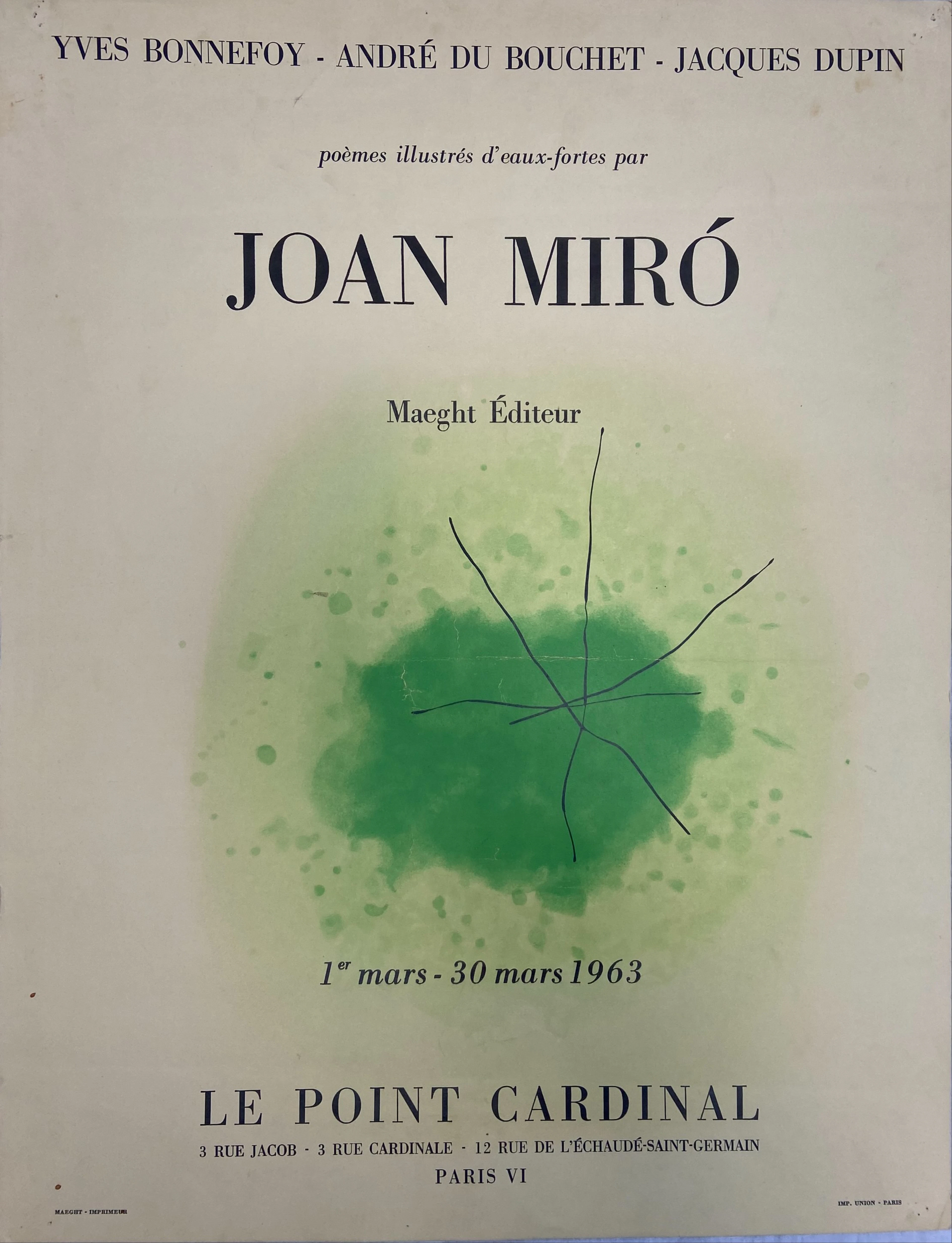 Joan MIRO - Le Point Cardinal, 1963 - Affiche