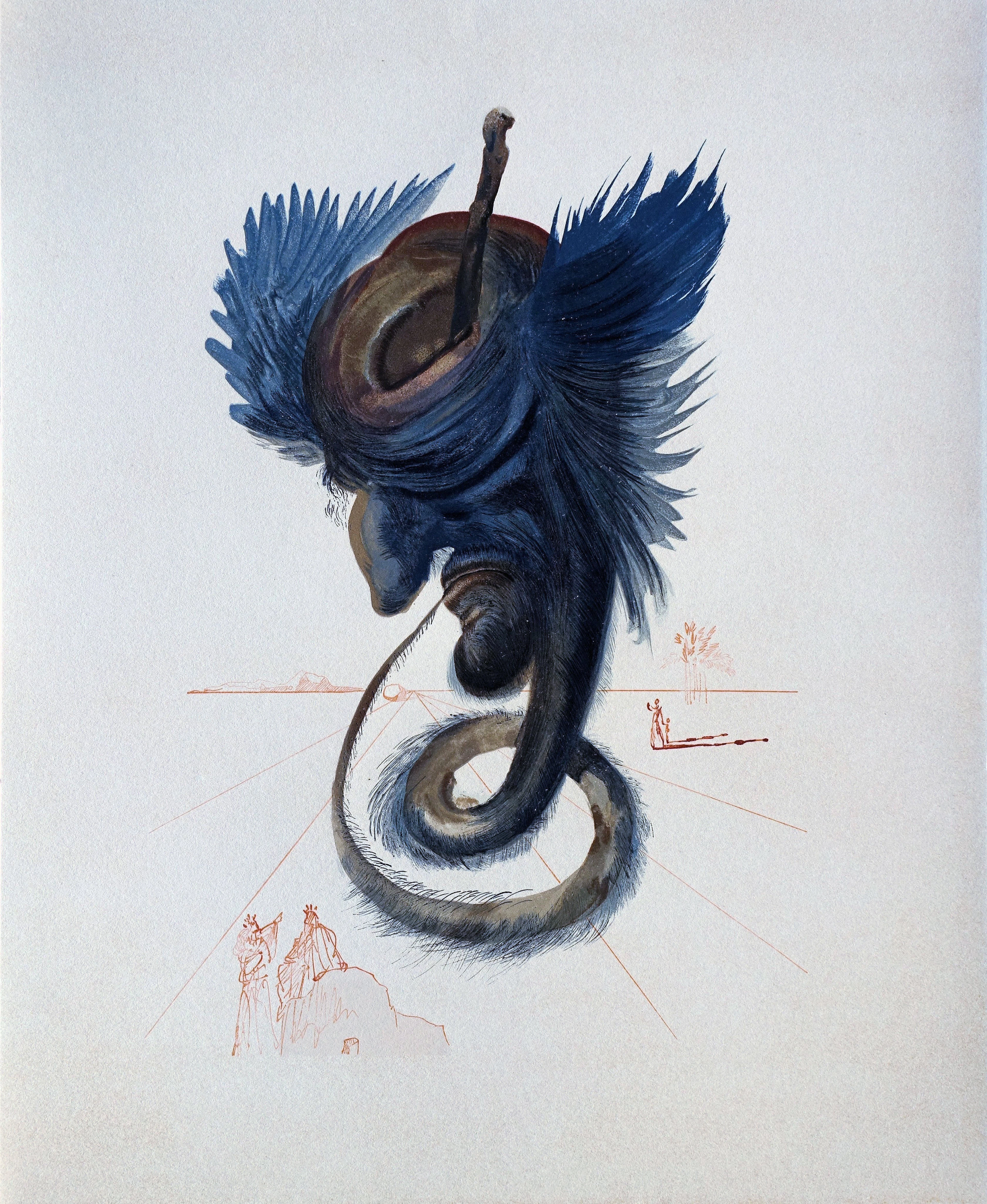 Salvador DALI : Devins et sorciers, Bois gravé original