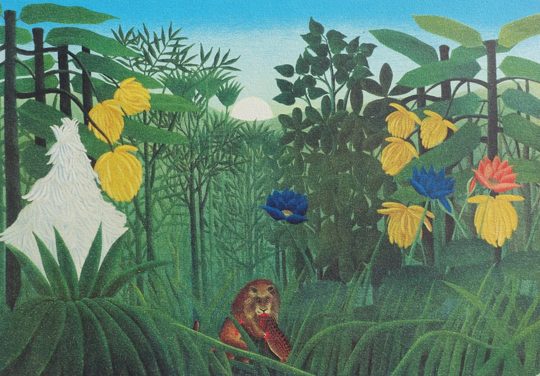 Henri ROUSSEAU (d’après) : Le repas du Lion, Lithographie signée