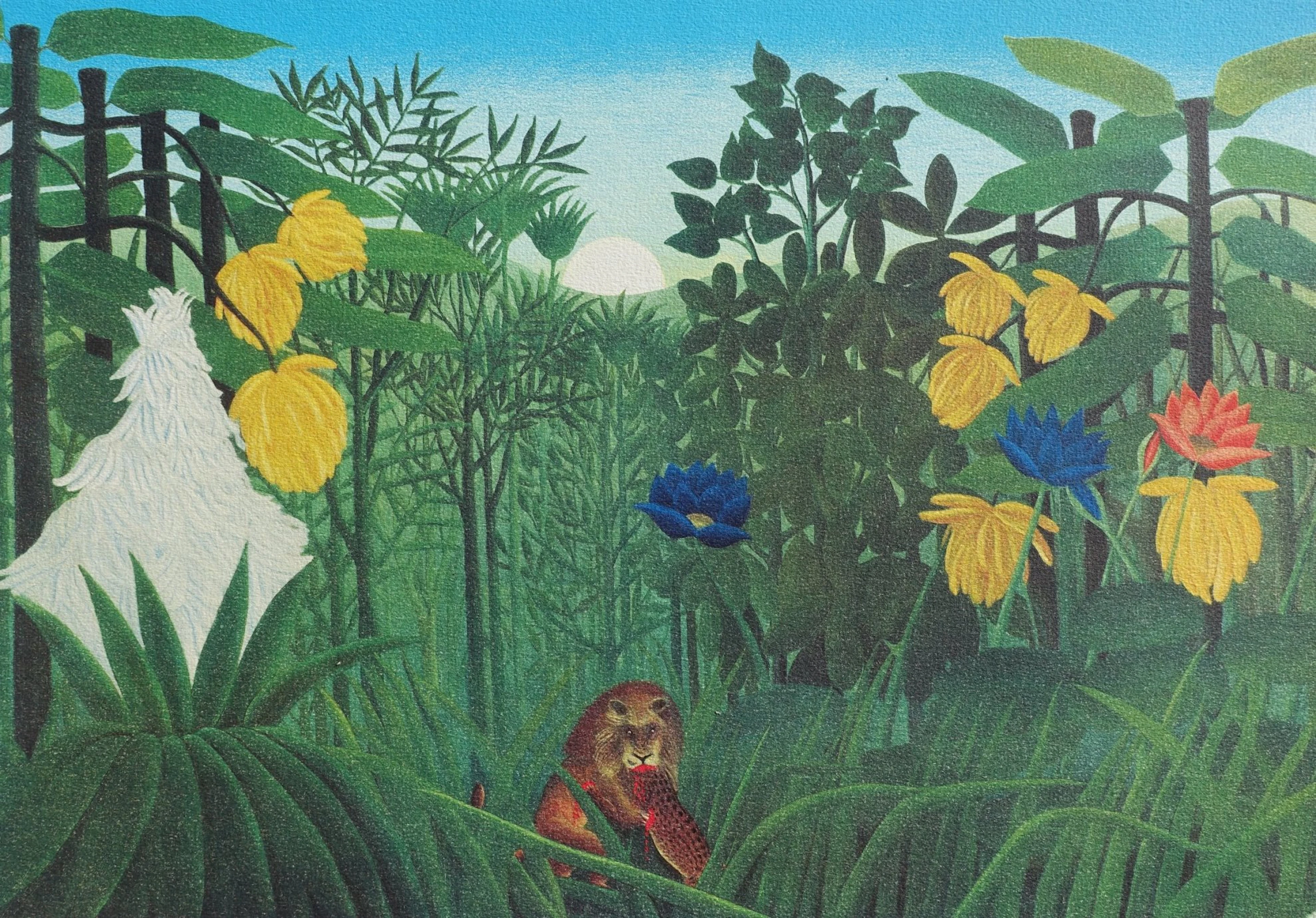 Henri ROUSSEAU (d’après) : Le repas du Lion, Lithographie signée
