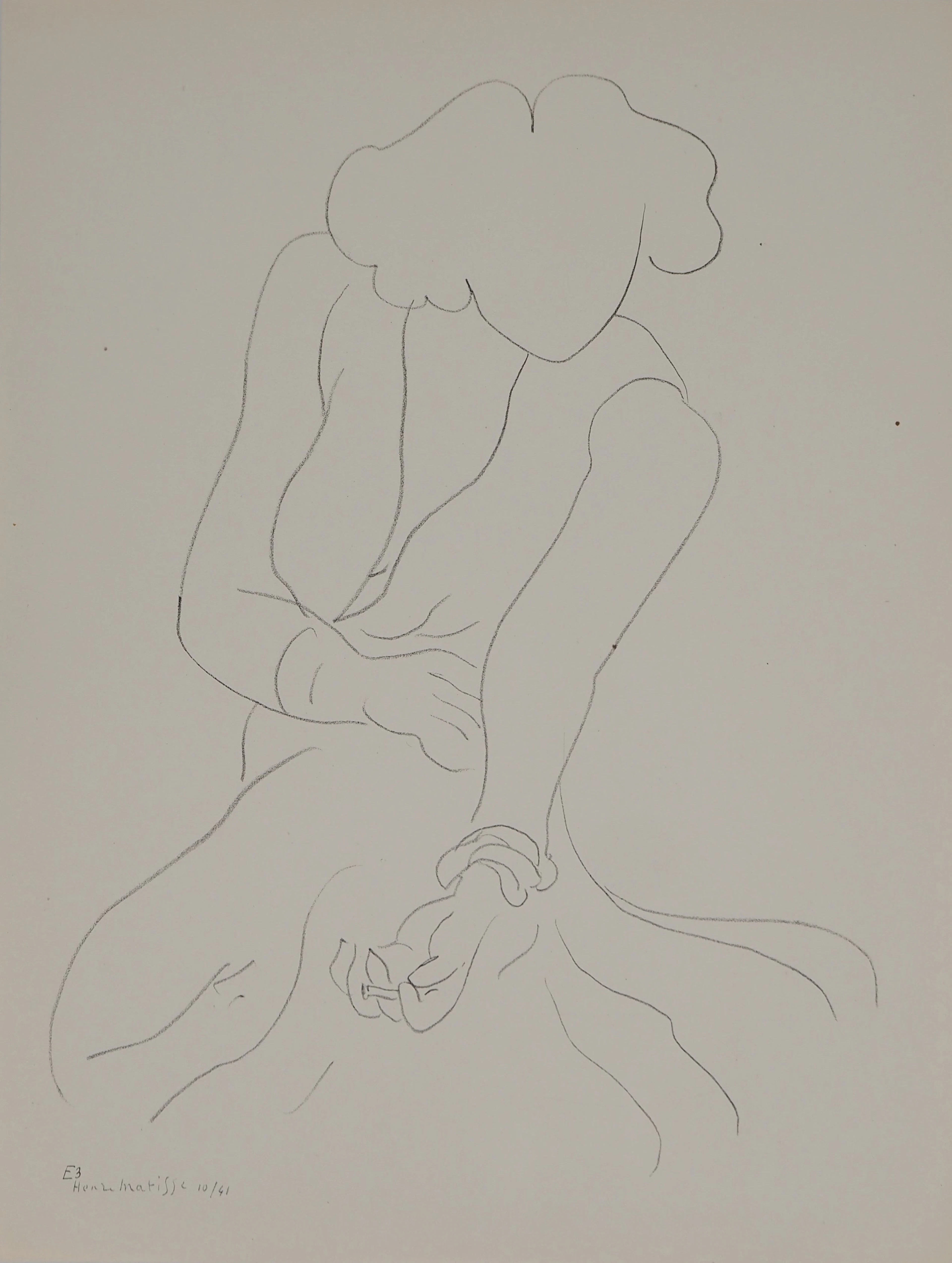 Henri MATISSE : Croquis à la cigarette, Lithographie signée