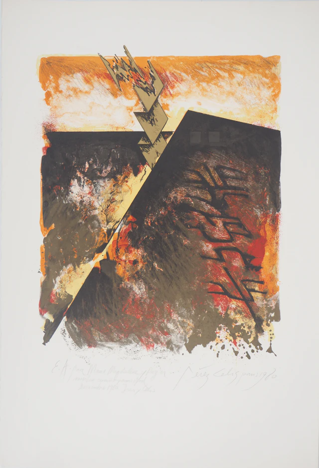 Pérez CELIS - Montagne en feu, 1980 - Lithographie originale signée