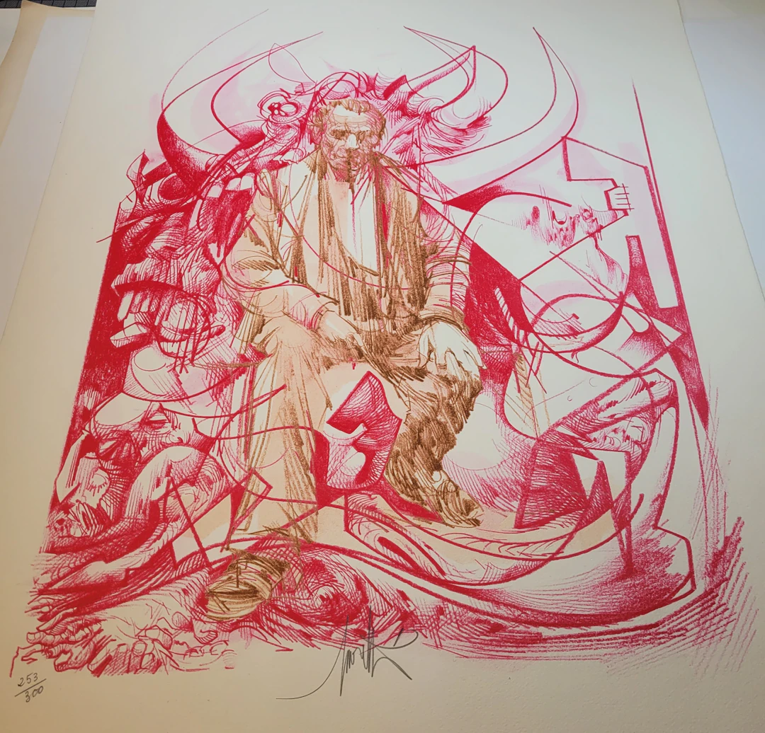 Raymond MORETTI - Portrait de l’écrivain Céline, 1978 - Lithographie