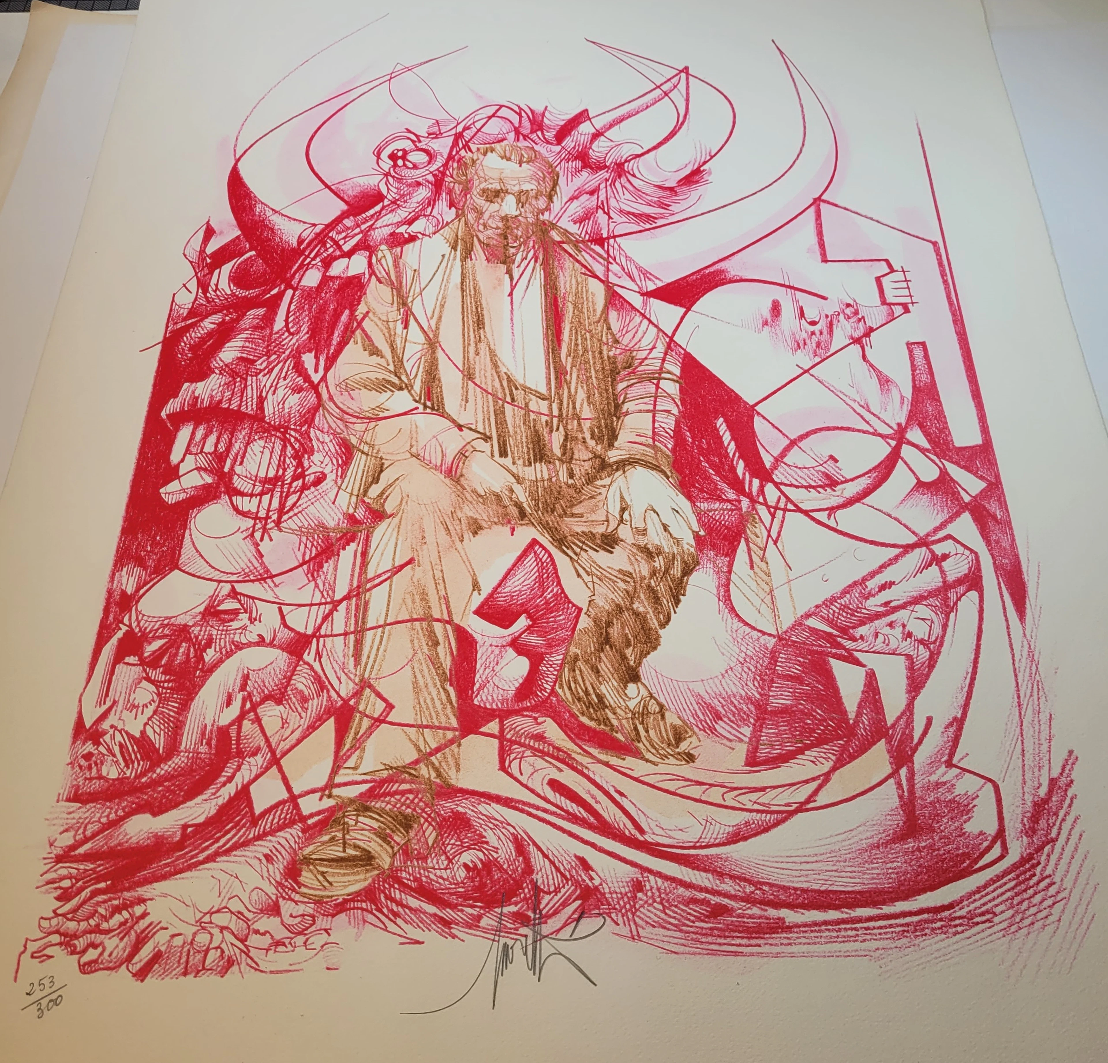 Raymond MORETTI - Portrait de l’écrivain Céline, 1978 - Lithographie