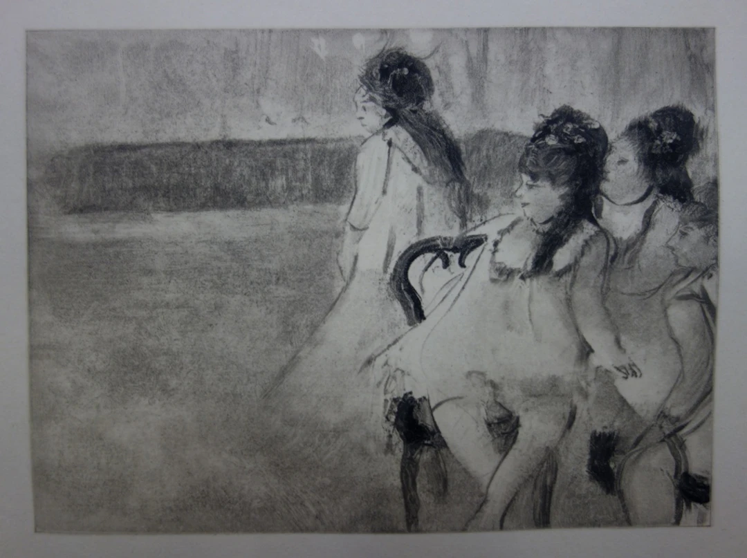 Edgar DEGAS : Filles habillées en danseuse - Gravure originale, 1935