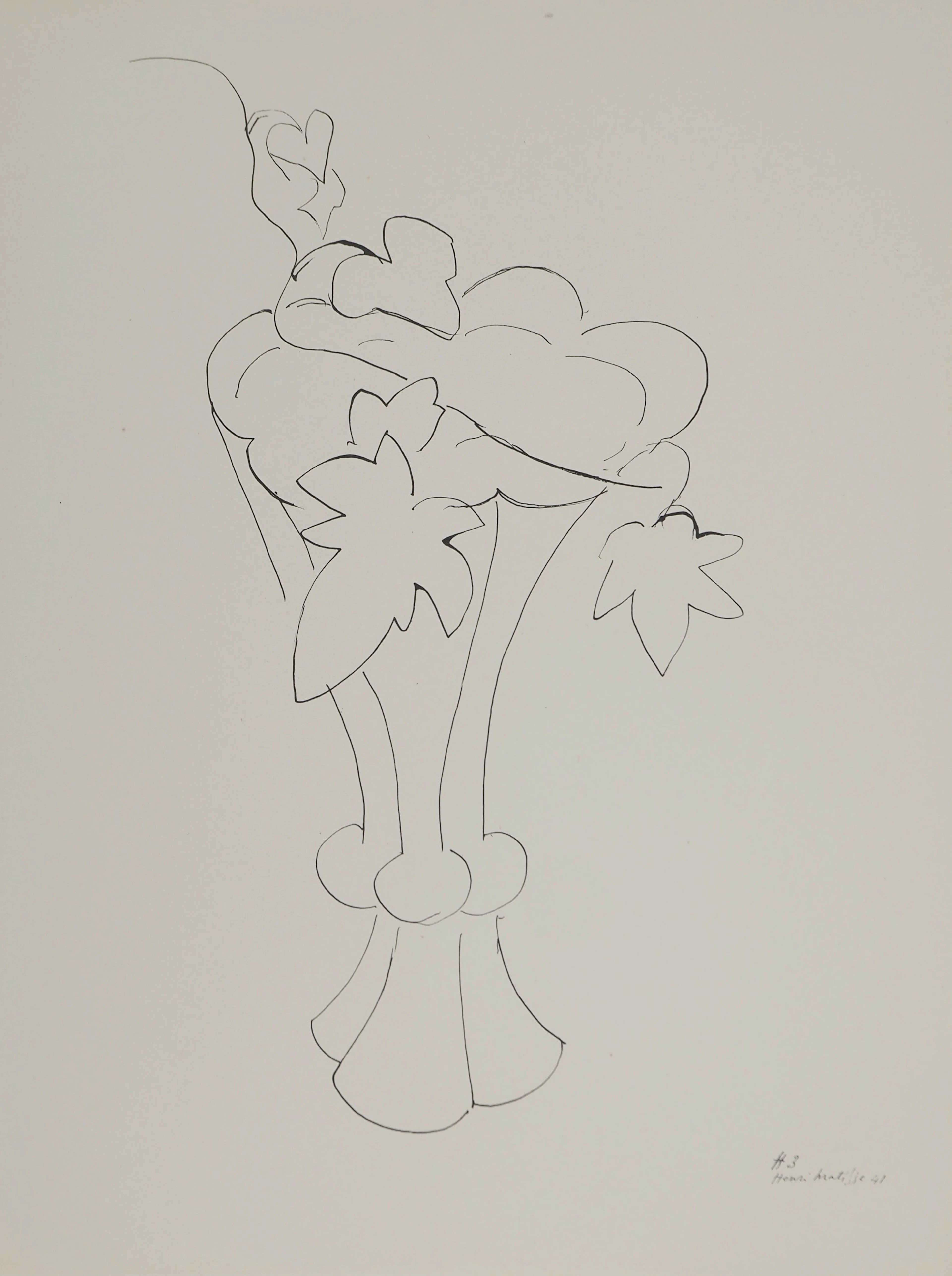 Henri MATISSE : Vase fleuri, Lithographie signée