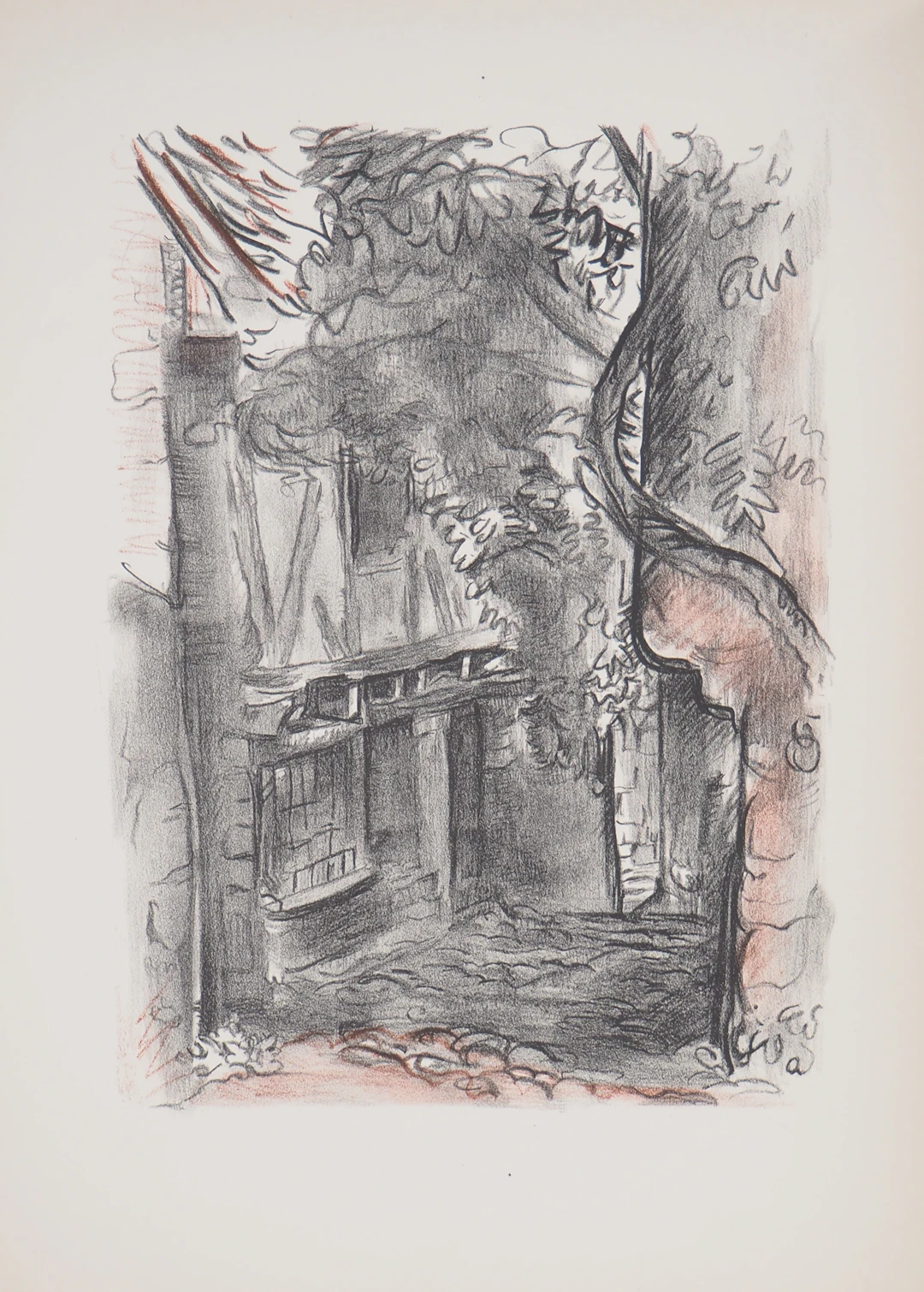 Emile Othon FRIESZ - Maison rustique à colombages, 1949 - Lithographie