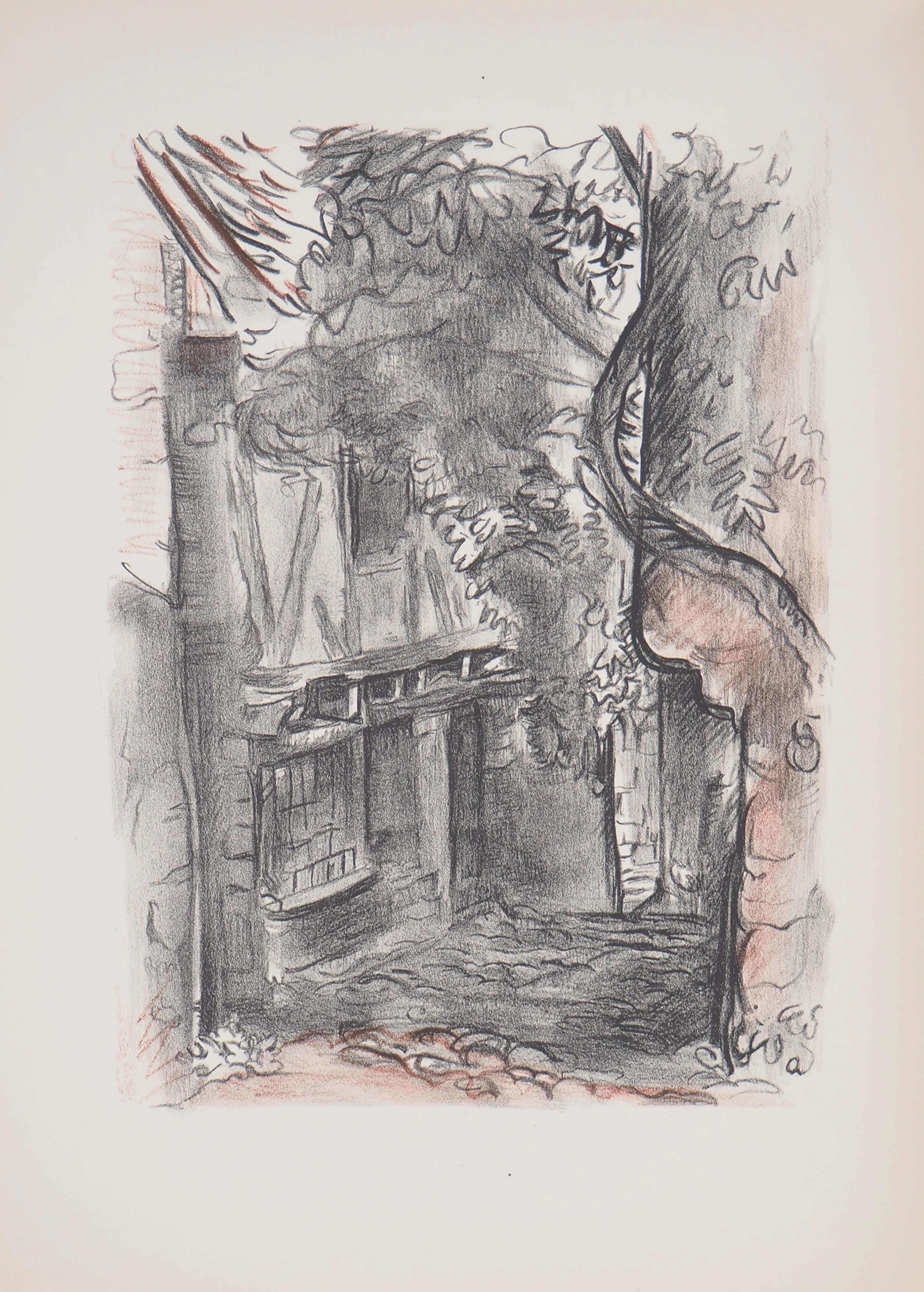 Emile Othon FRIESZ - Maison rustique à colombages, 1949 - Lithographie