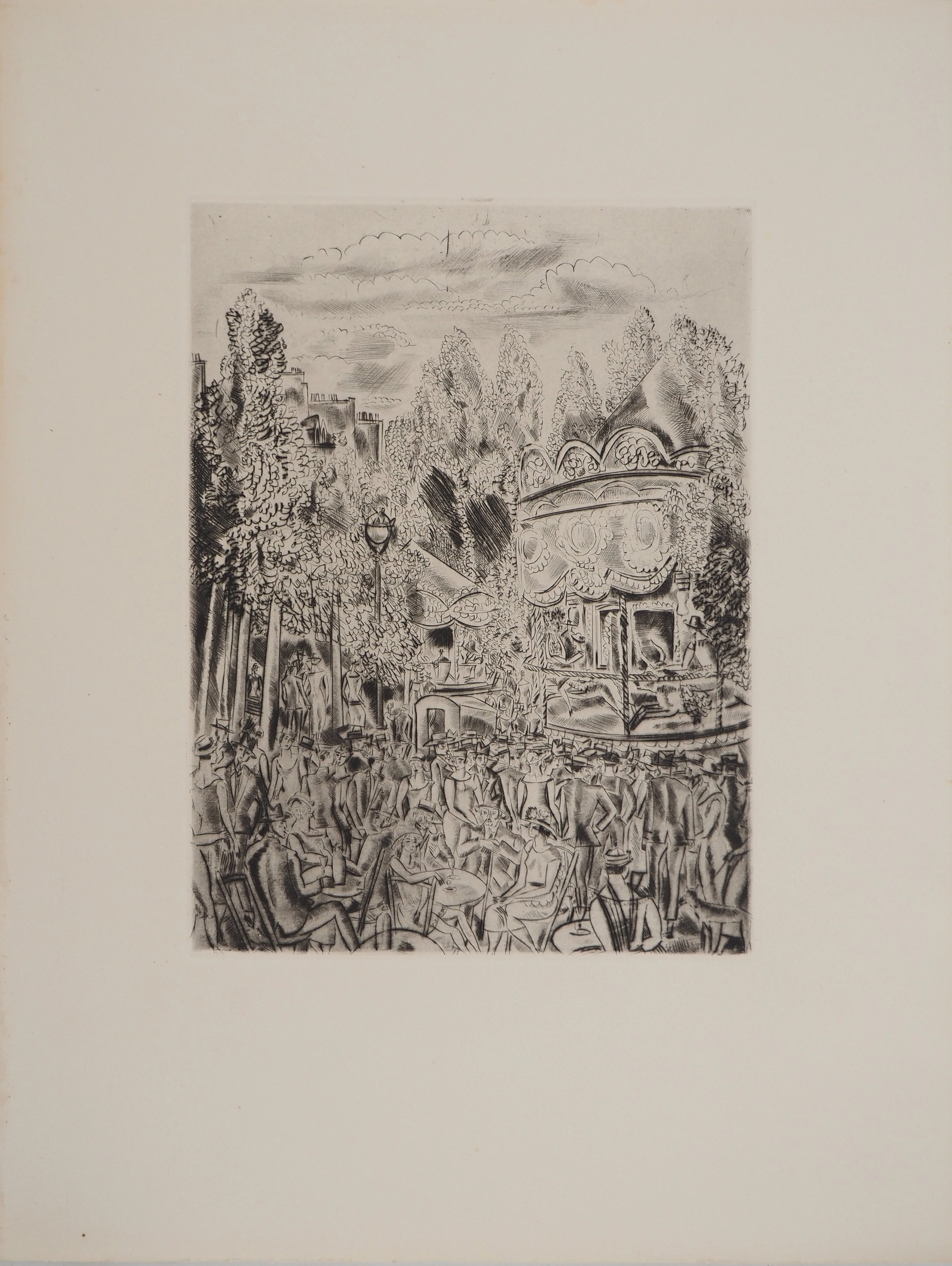 Hermine DAVID : La Fête à Montmartre, Gravure originale