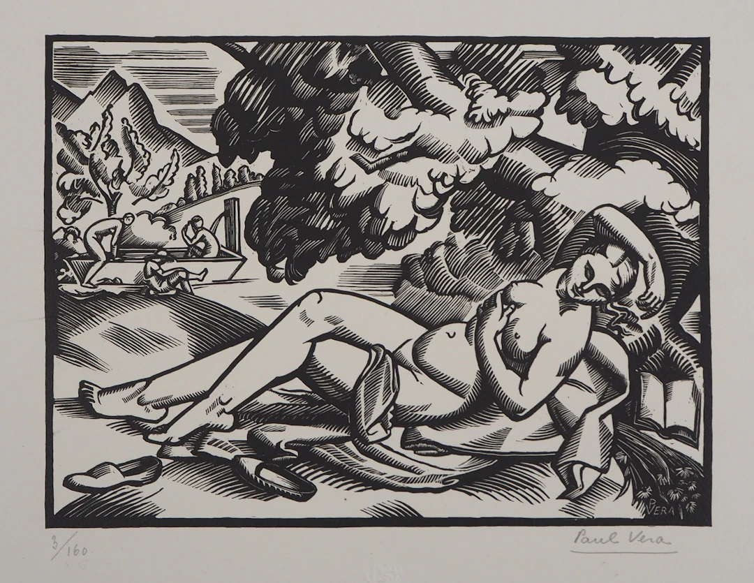 Paul VERA : L’Eté, 1924 - Bois gravé original signé