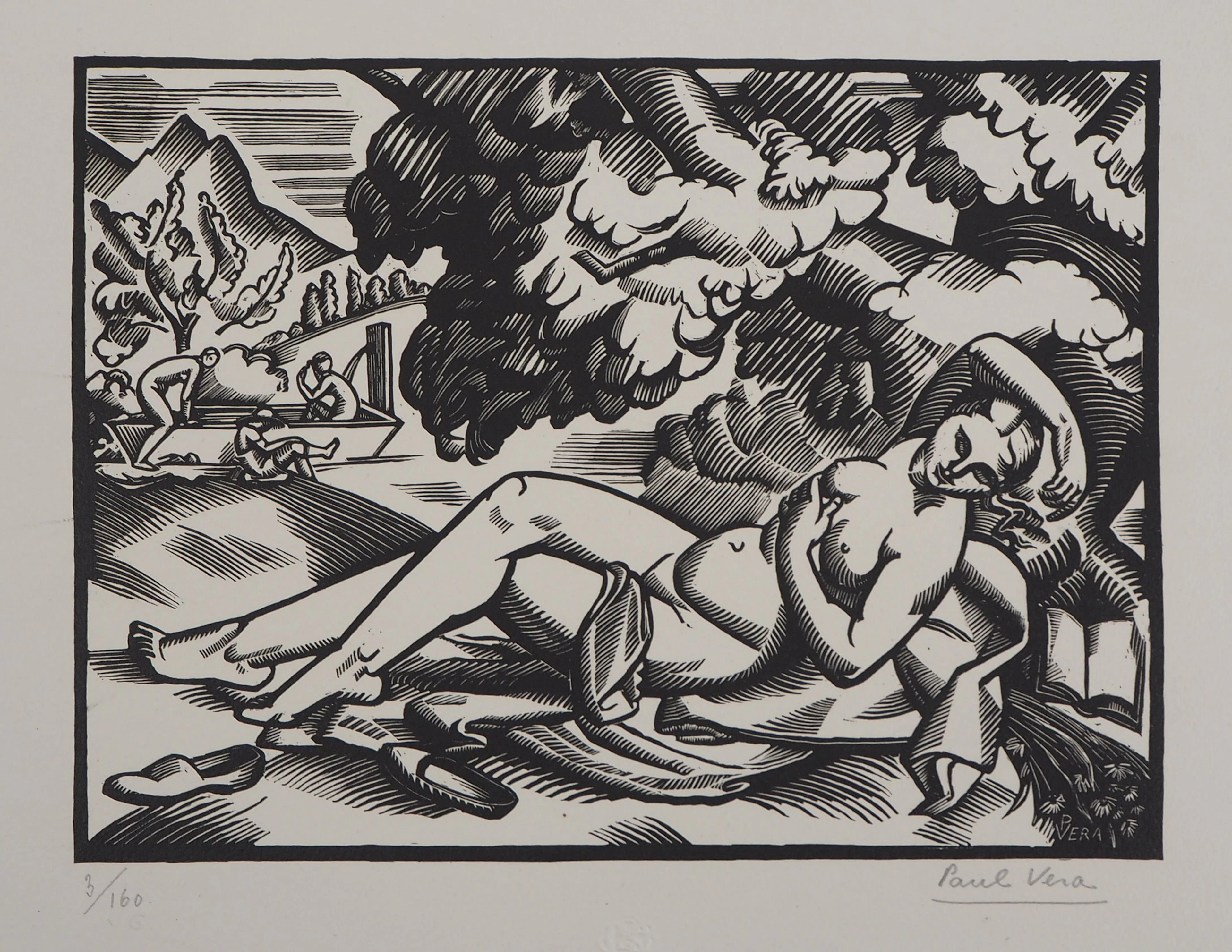 Paul VERA : L’Eté, 1924 - Bois gravé original signé