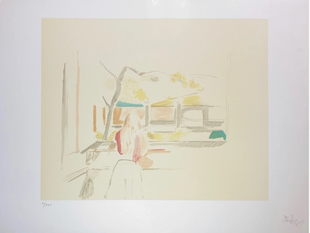 Balthus - Jeune fille de dos, 1994 - Lithographie originale, Signée