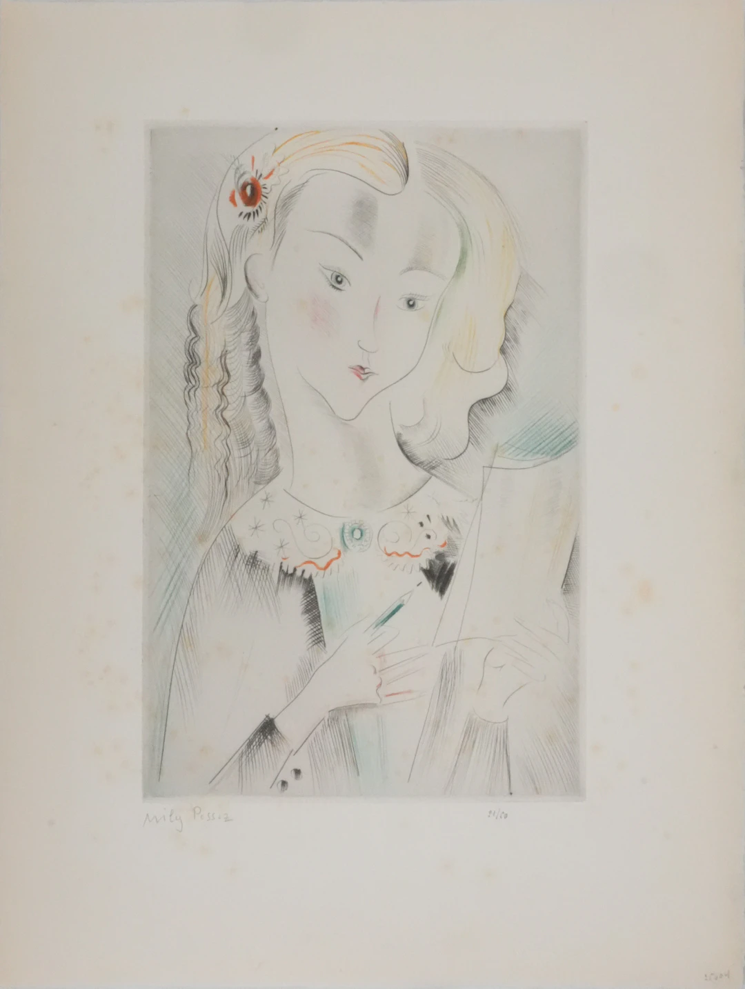 Mily POSSOZ : La dessinatrice - Gravure originale signée