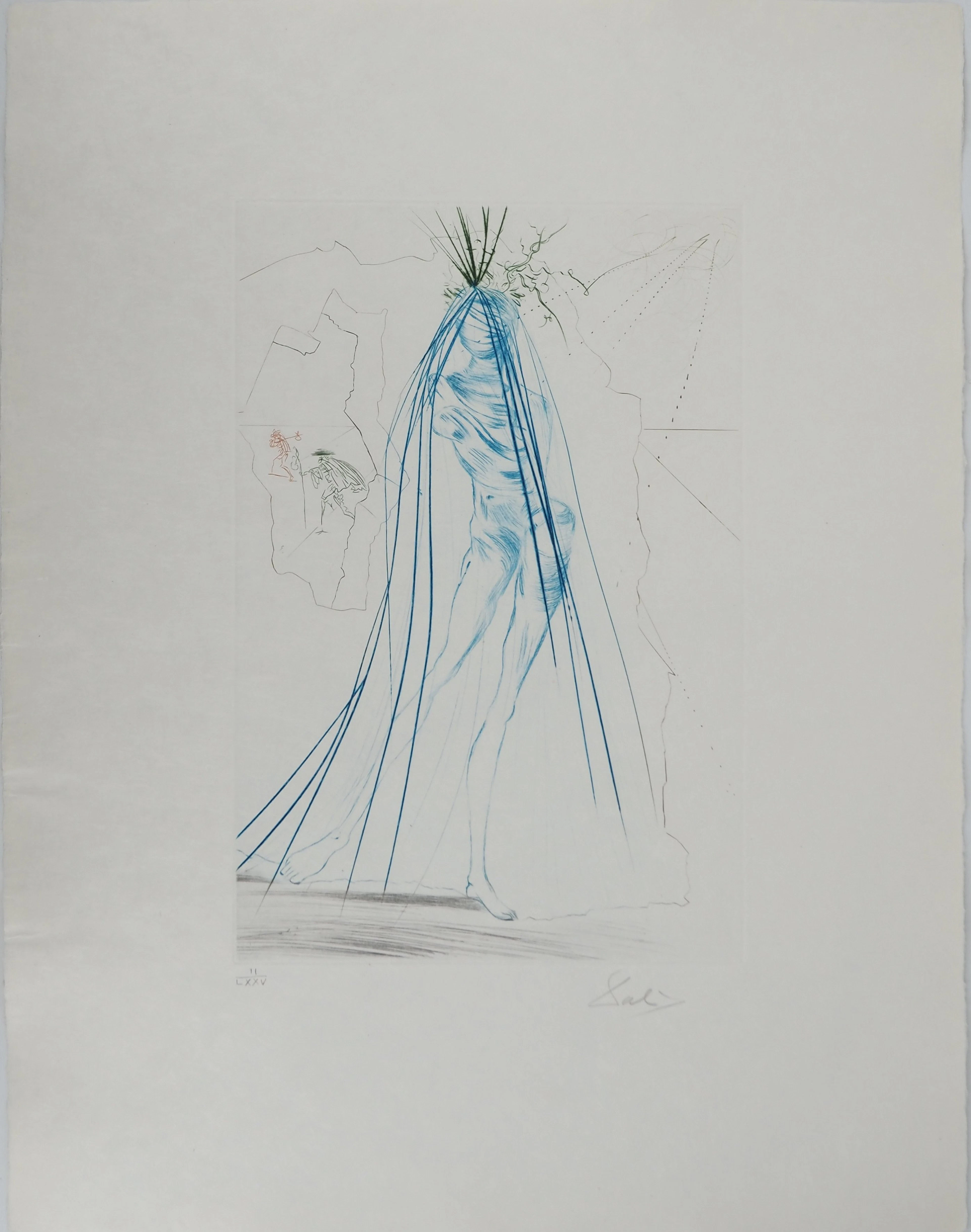 Salvador DALI : Iseult aux blanches mains, Gravure originale signée