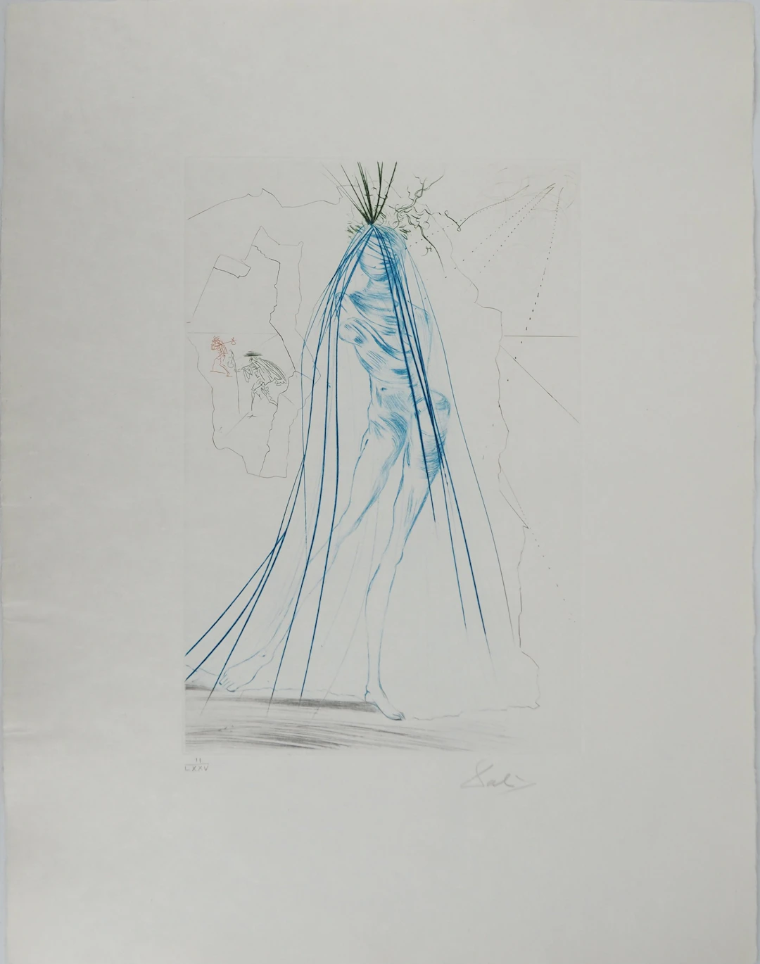 Salvador DALI : Iseult aux blanches mains, Gravure originale signée