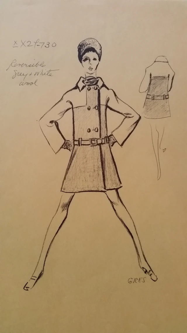 Madame Grès - Croquis veste - Reversible grey & white wool