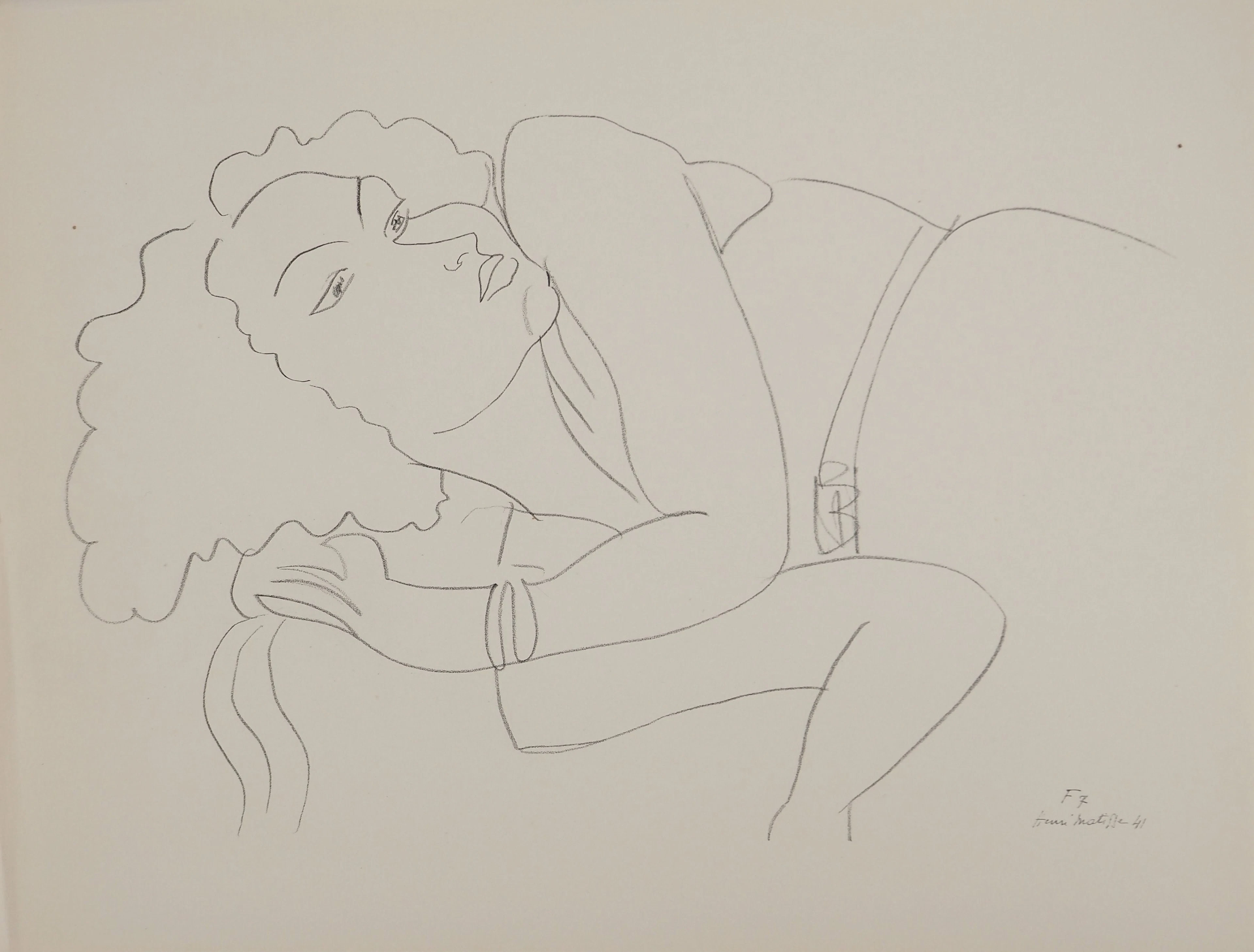Henri MATISSE : Femme au repos, Lithographie signée