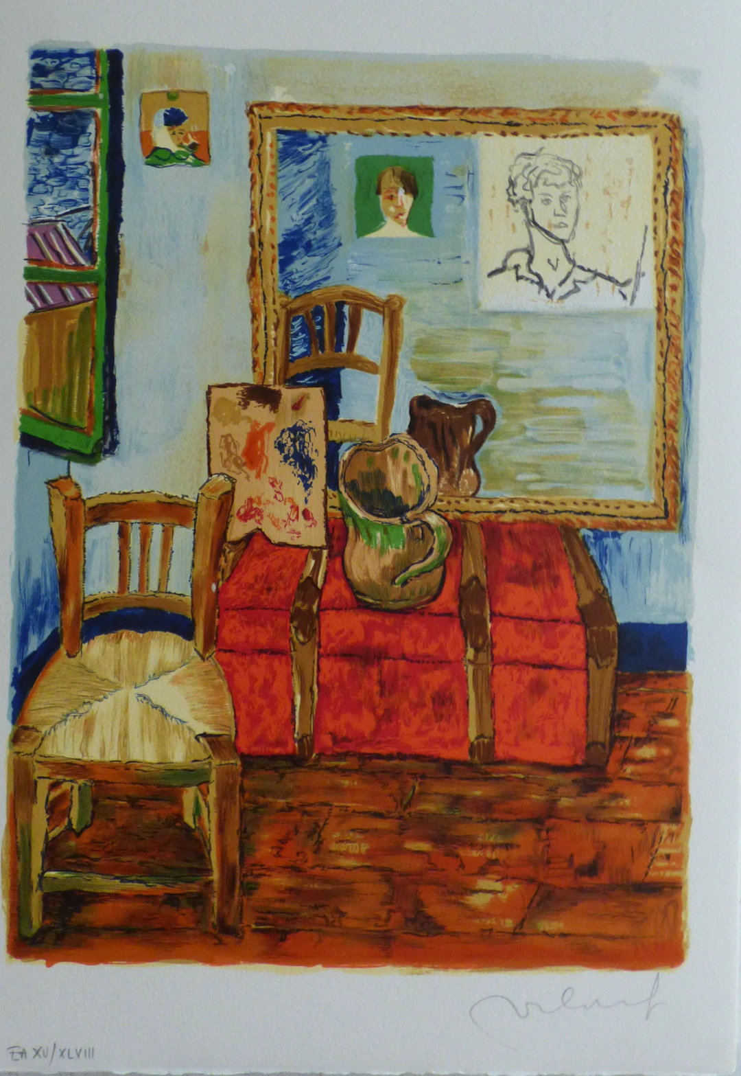 Marcel MOULOUDJI - La Malle, 1980 - Lithographie originale signée