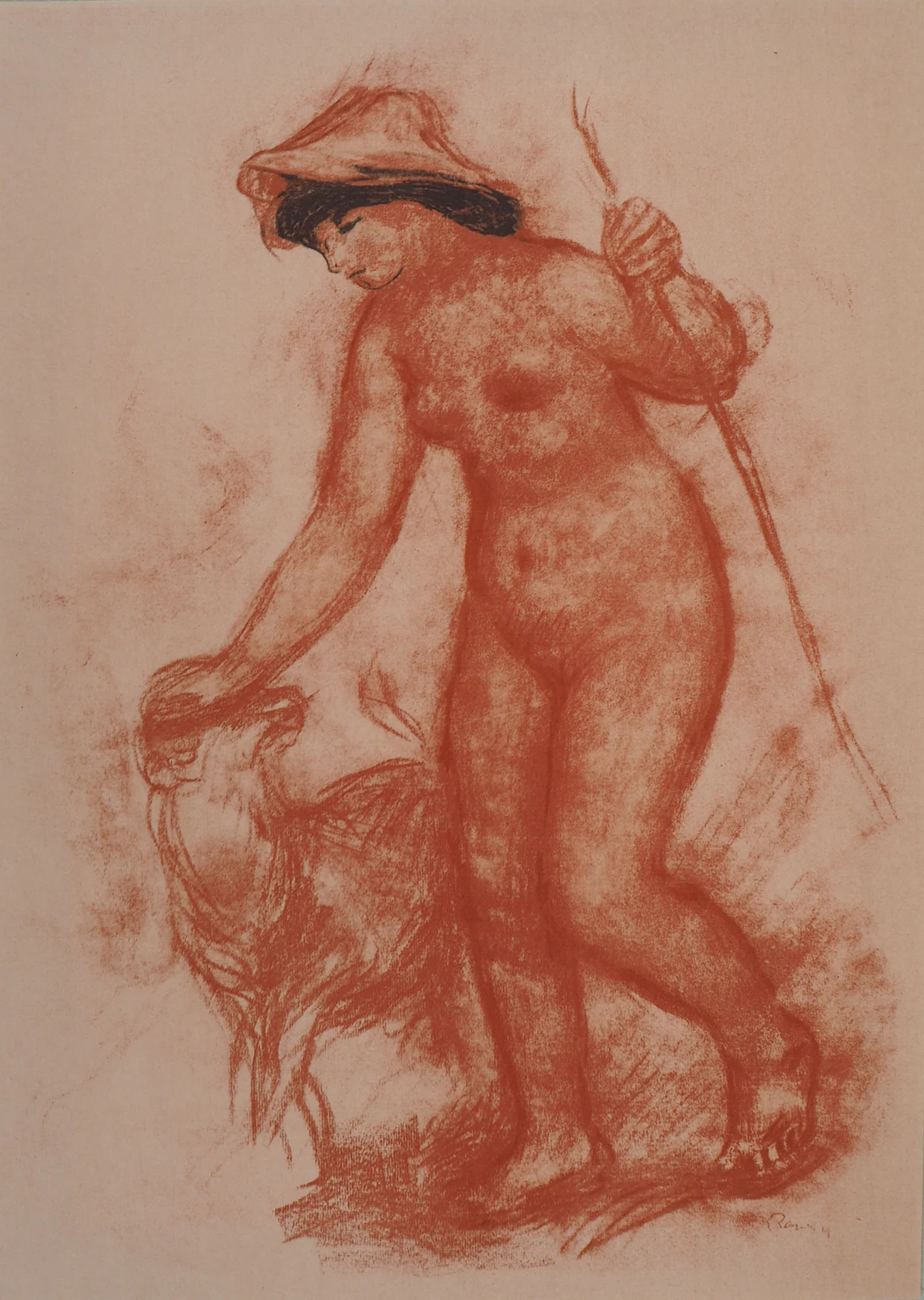 Auguste RENOIR (d’après) - Berger et Agneau, lithographie signée