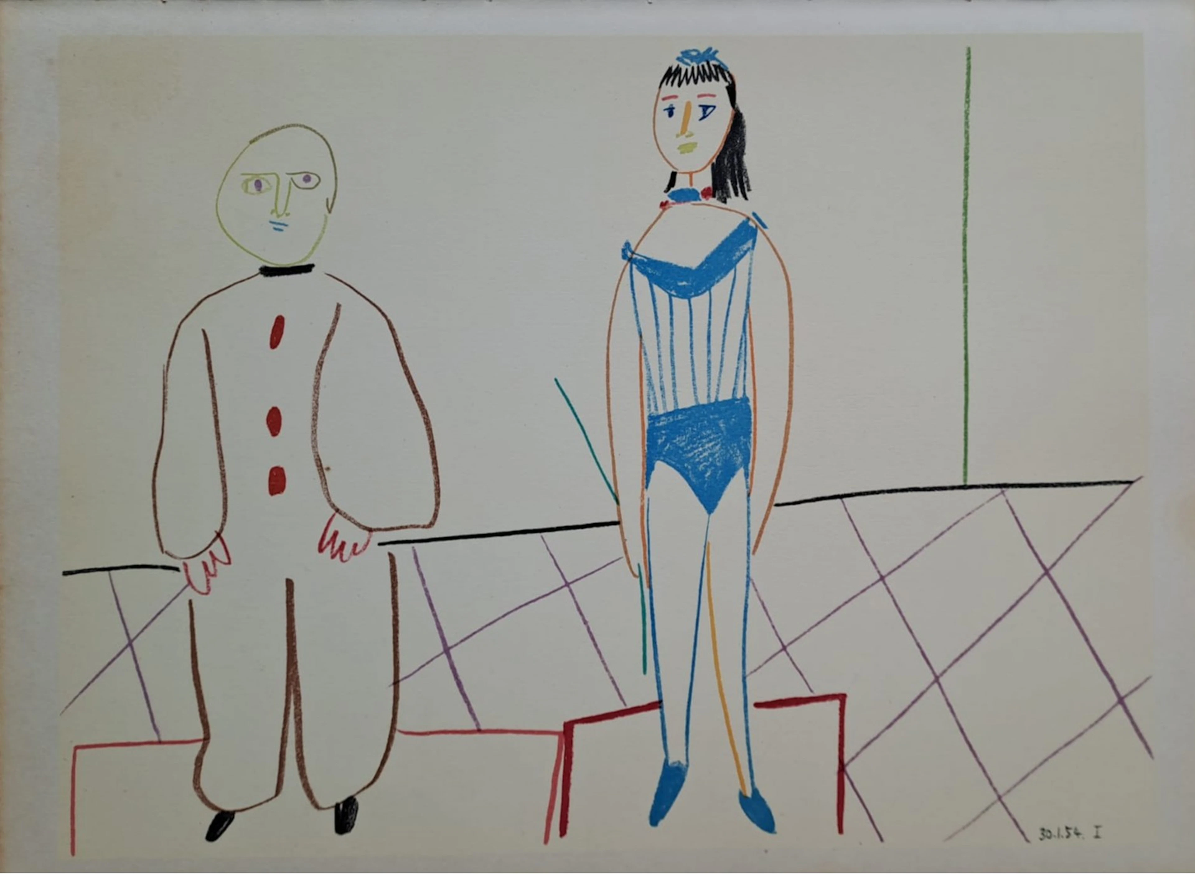 Pablo Picasso - L’acrobate et le clown, 1954 - Lithographie