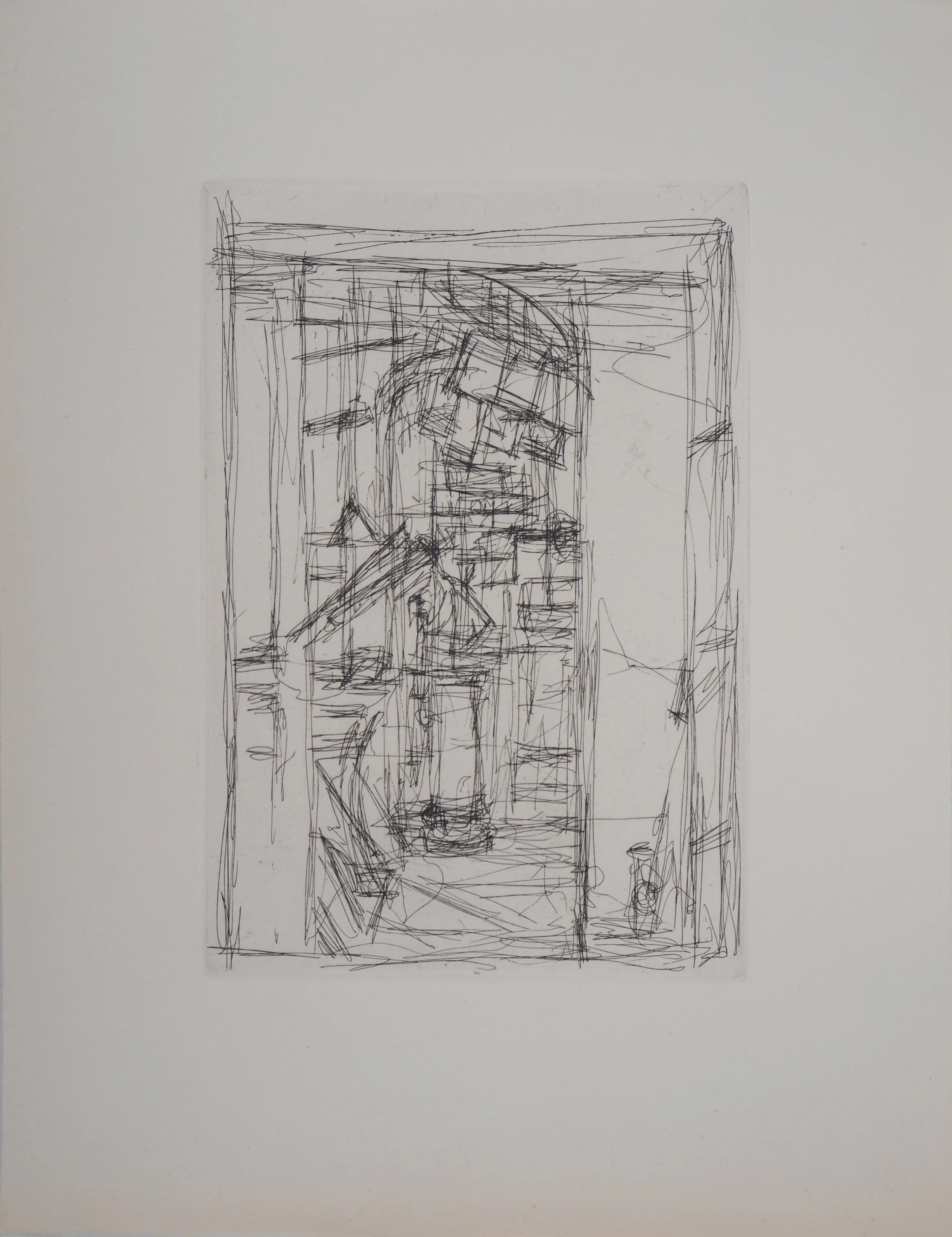 Alberto GIACOMETTI : Intérieur au poêle, Gravure originale