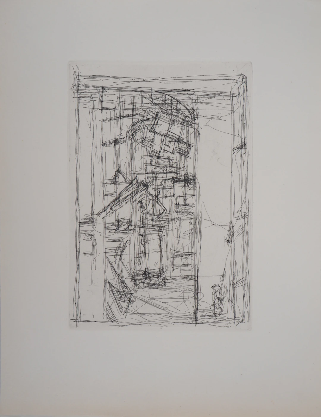 Alberto GIACOMETTI : Intérieur au poêle, Gravure originale