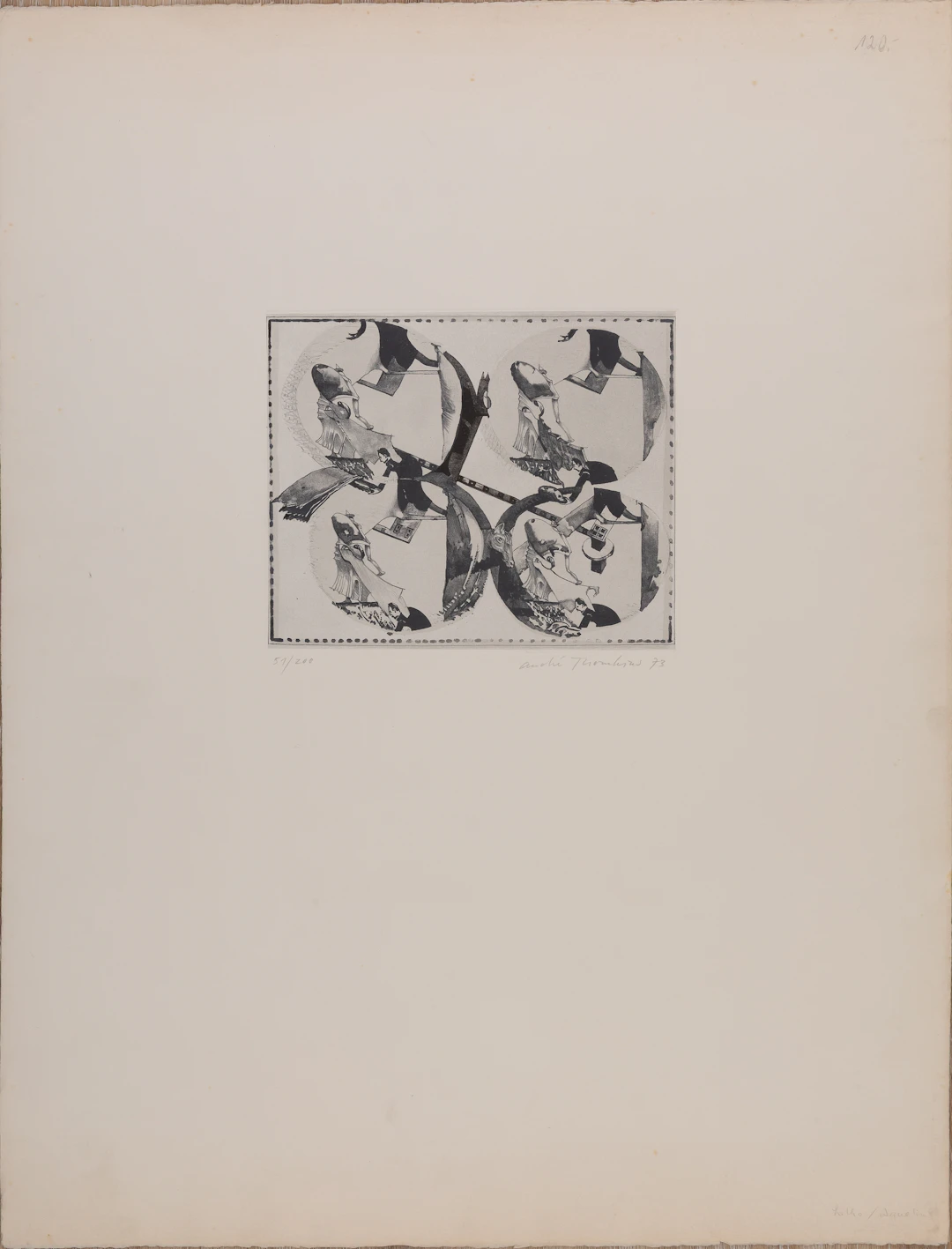 André THOMKINS : Quadroculiste - Aquatinte originale signée
