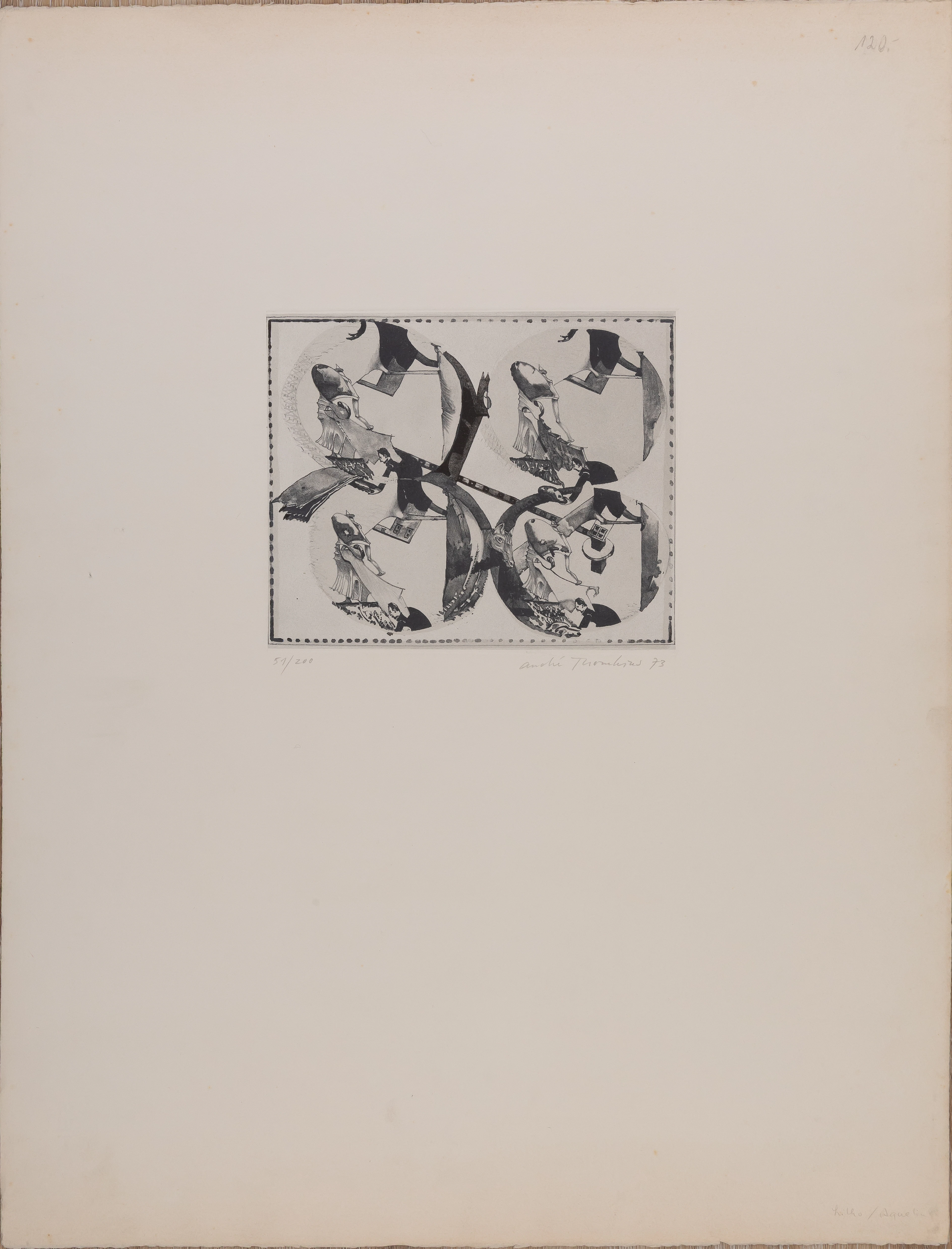 André THOMKINS : Quadroculiste - Aquatinte originale signée
