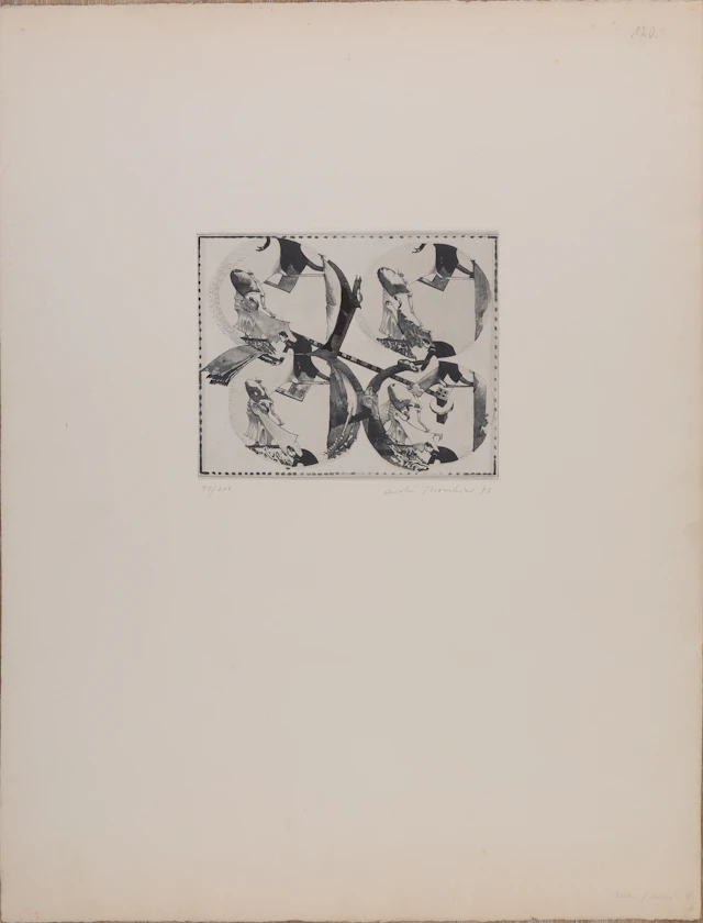 André THOMKINS : Quadroculiste - Aquatinte originale signée