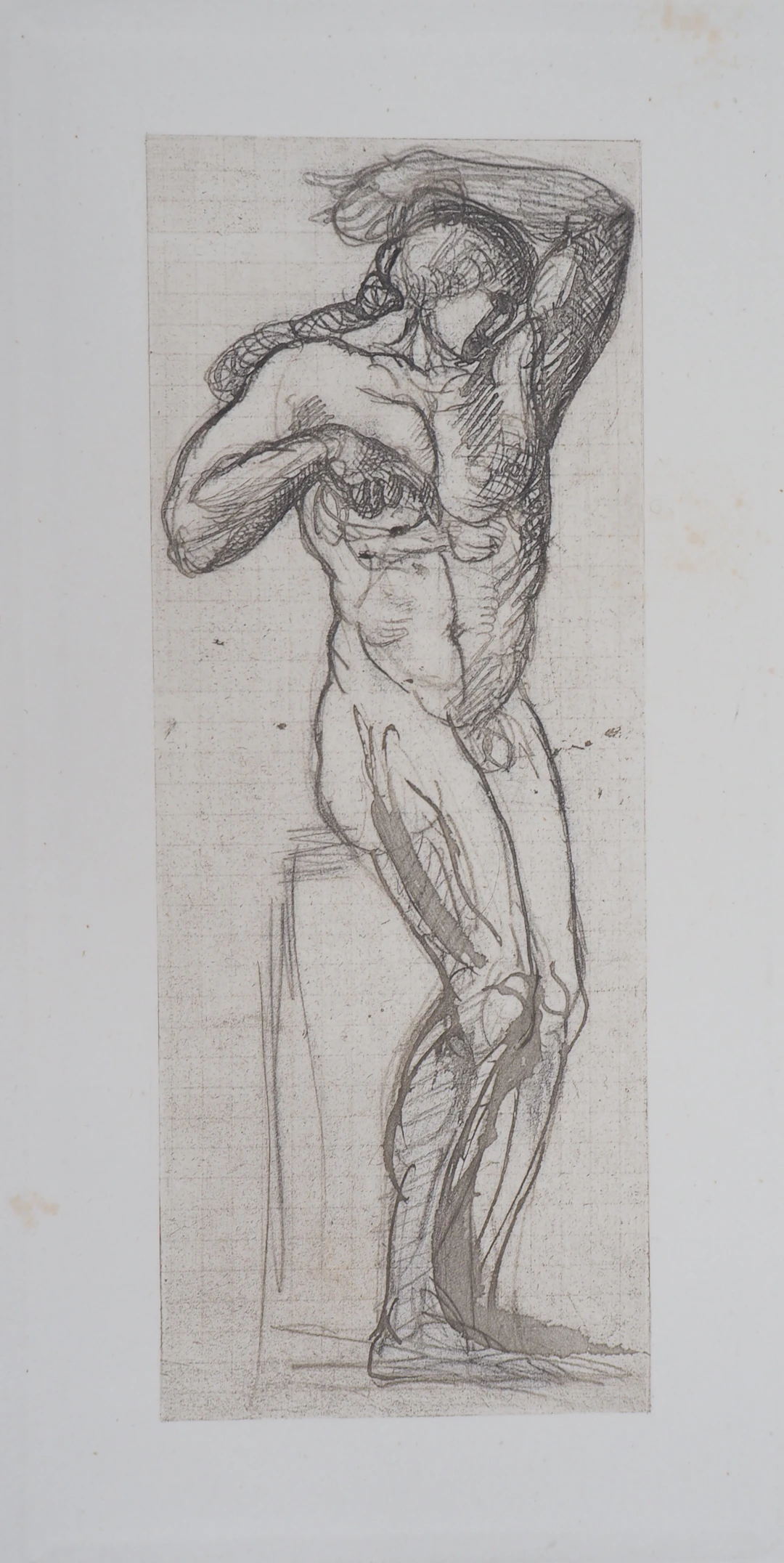 Auguste RODIN (d’après) : Homme nu - Gravure