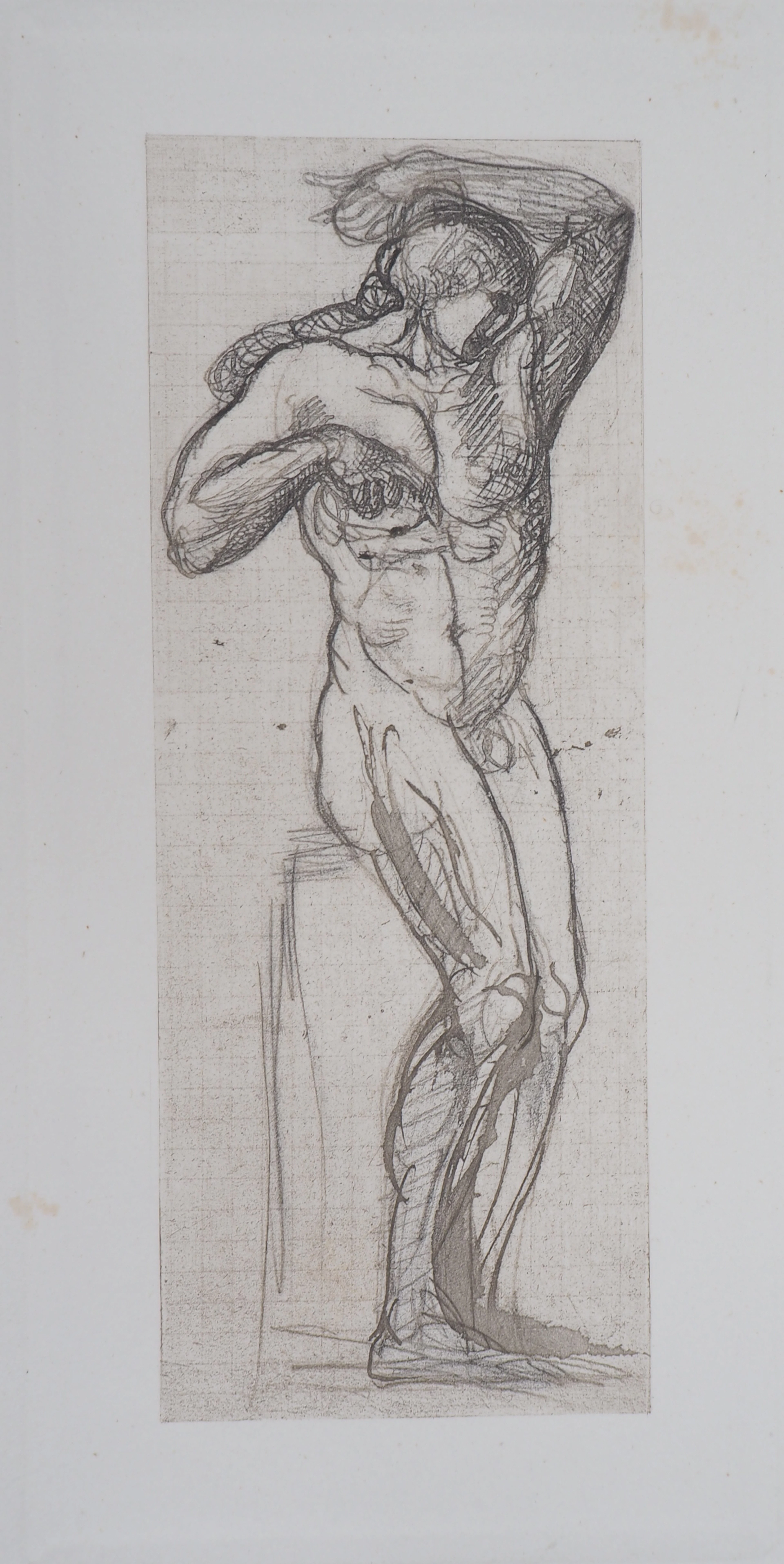 Auguste RODIN (d’après) : Homme nu - Gravure