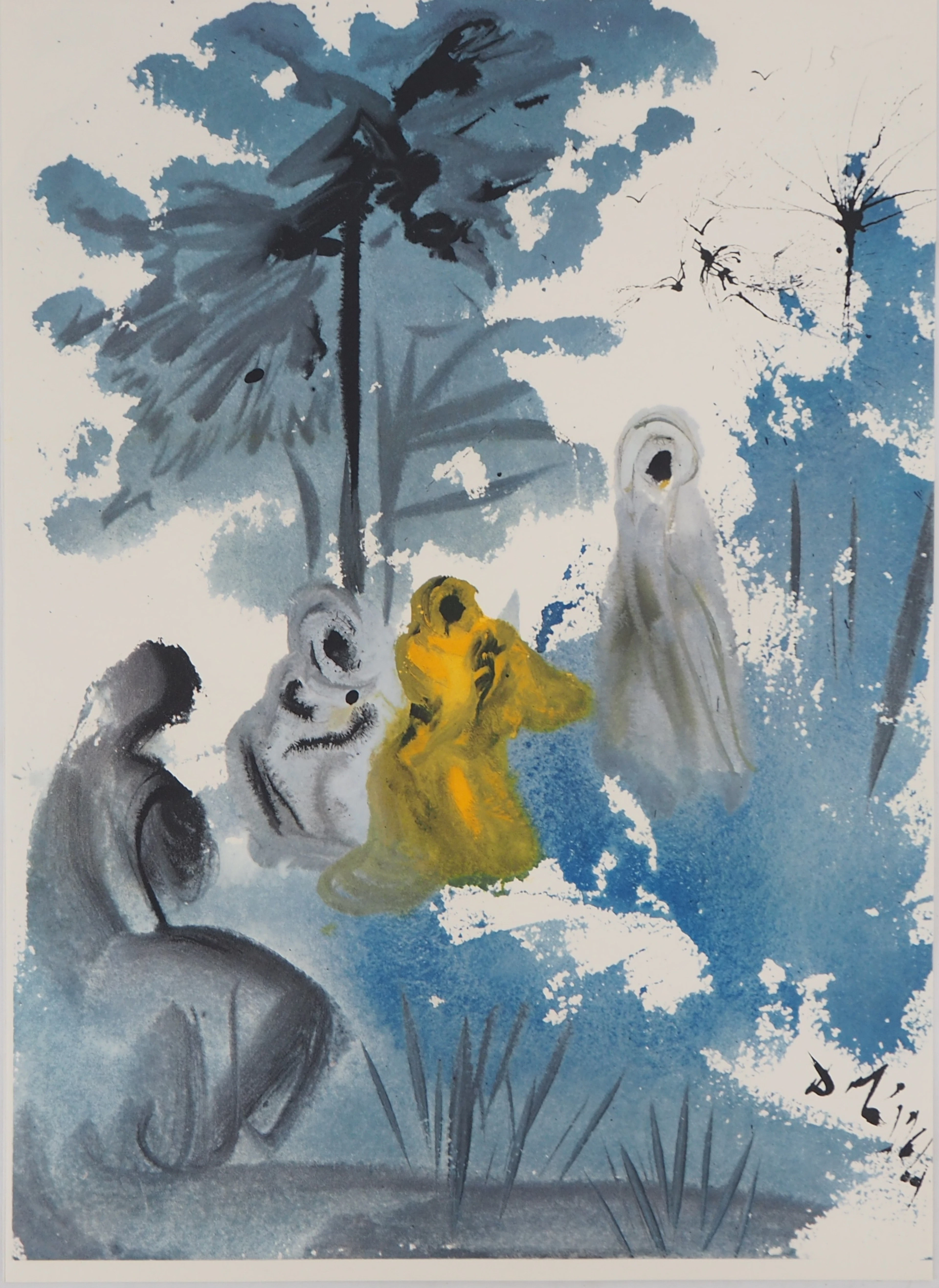 Salvador DALI : Biblia Sacra - La Famille - Lithographie Signée