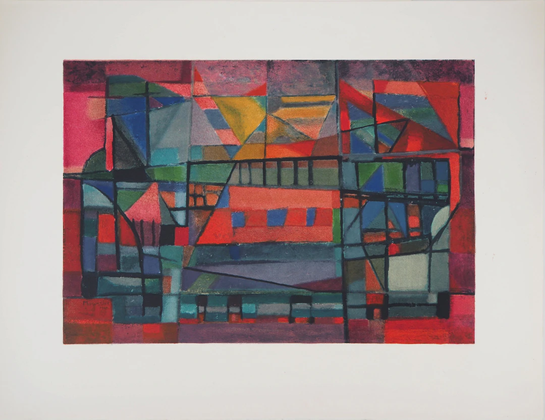 Alfred MANESSIER : La construction de l’arche, Lithographie signée