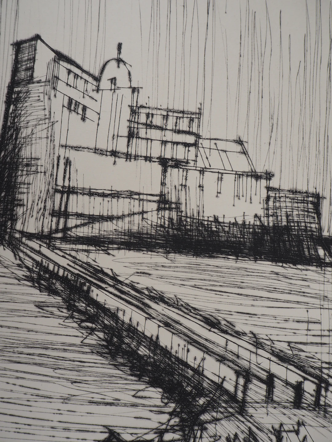 Bernard BUFFET : La forteresse - Gravure originale