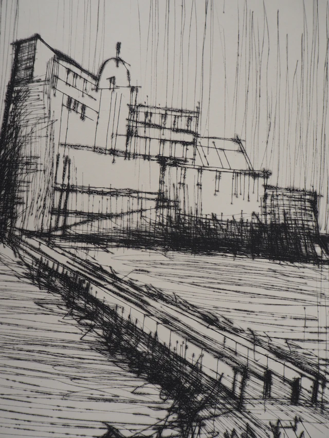Bernard BUFFET : La forteresse - Gravure originale