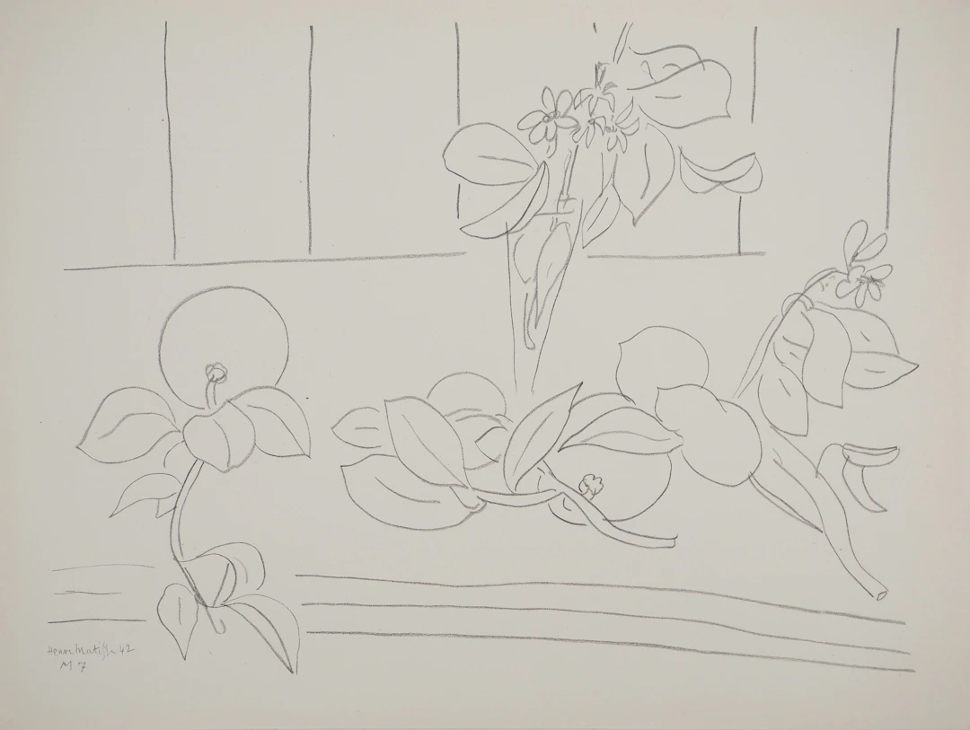 Henri MATISSE : Représentation florale, Lithographie signée