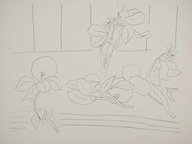 Henri MATISSE : Représentation florale, Lithographie signée