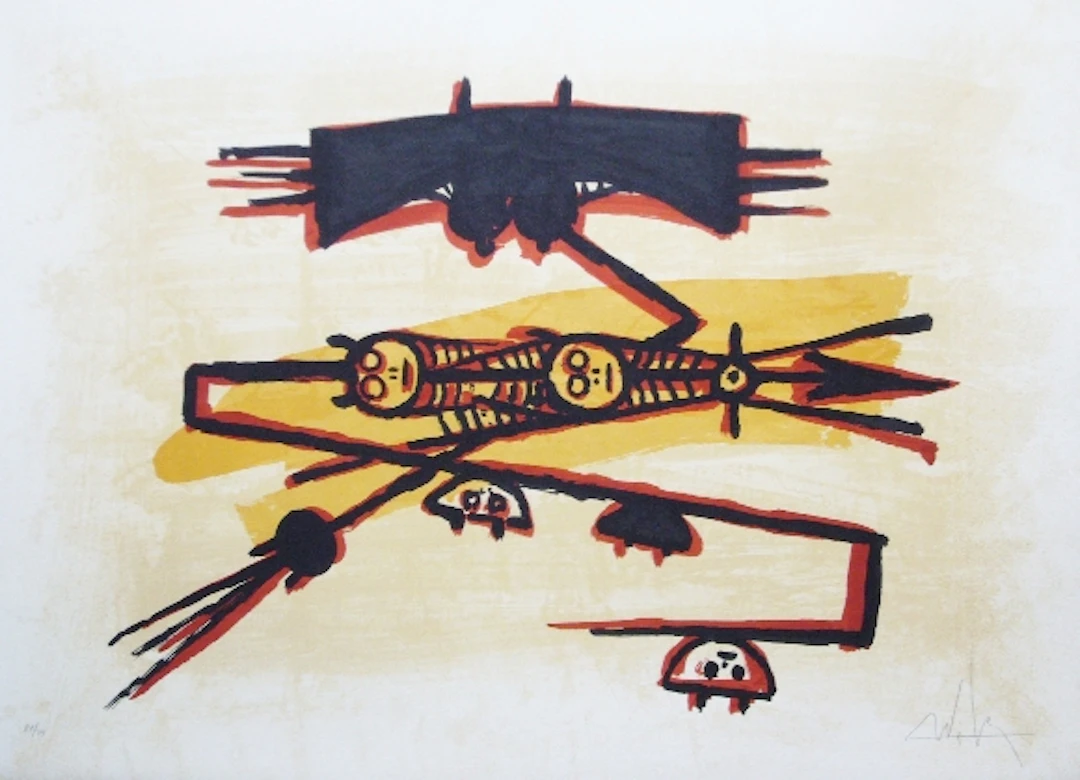 Wifredo LAM - El ultimo viaje del buque fantasma - 3, 1976 - Lithographie